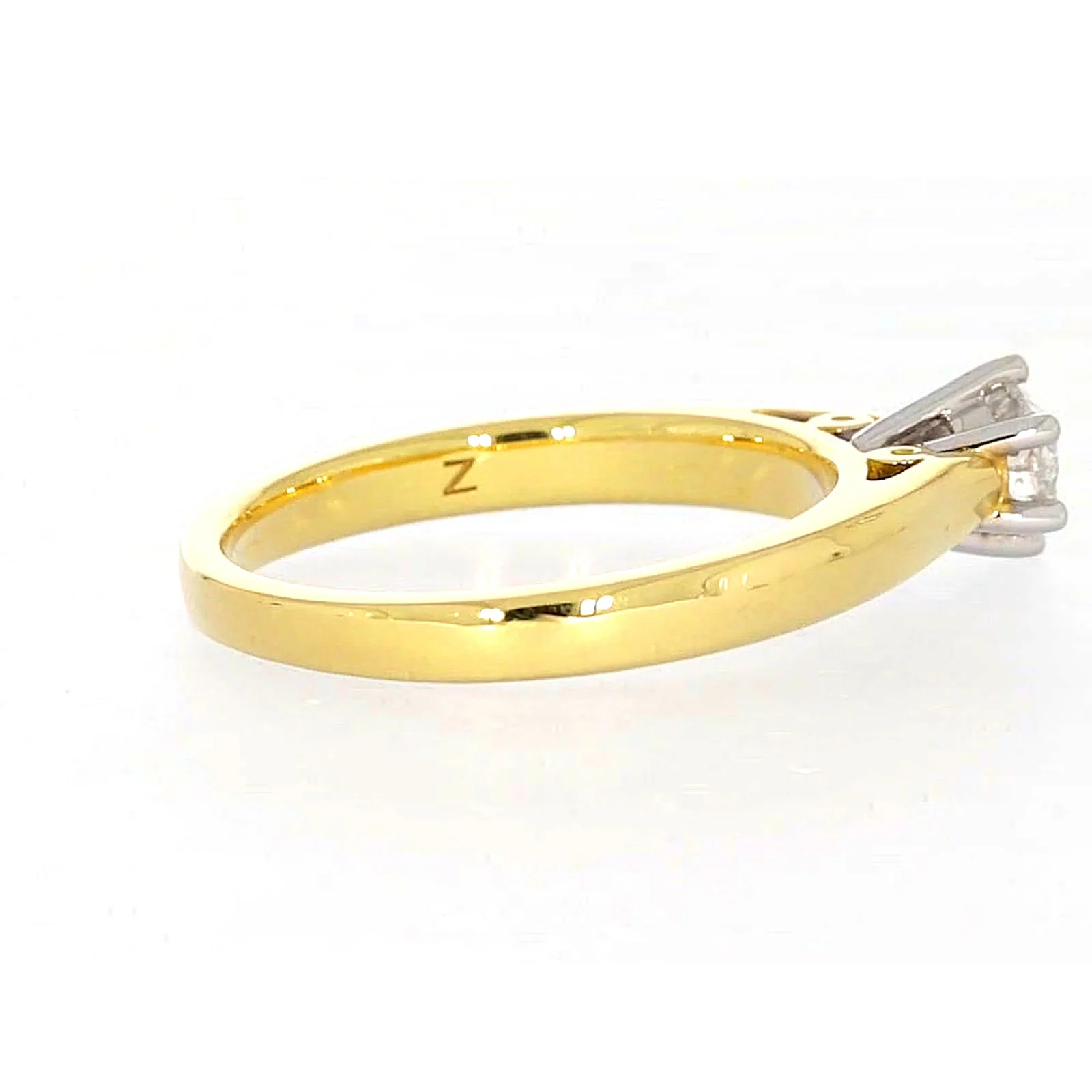 Solitaire 18ct Two Tone Gold Round Brilliant Cut with 1/2 CARAT of Diamonds Ring - Image 53