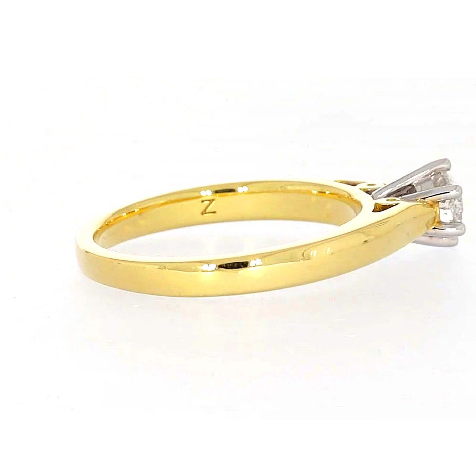 Solitaire 18ct Two Tone Gold Round Brilliant Cut with 1/2 CARAT of Diamonds Ring - Image 54