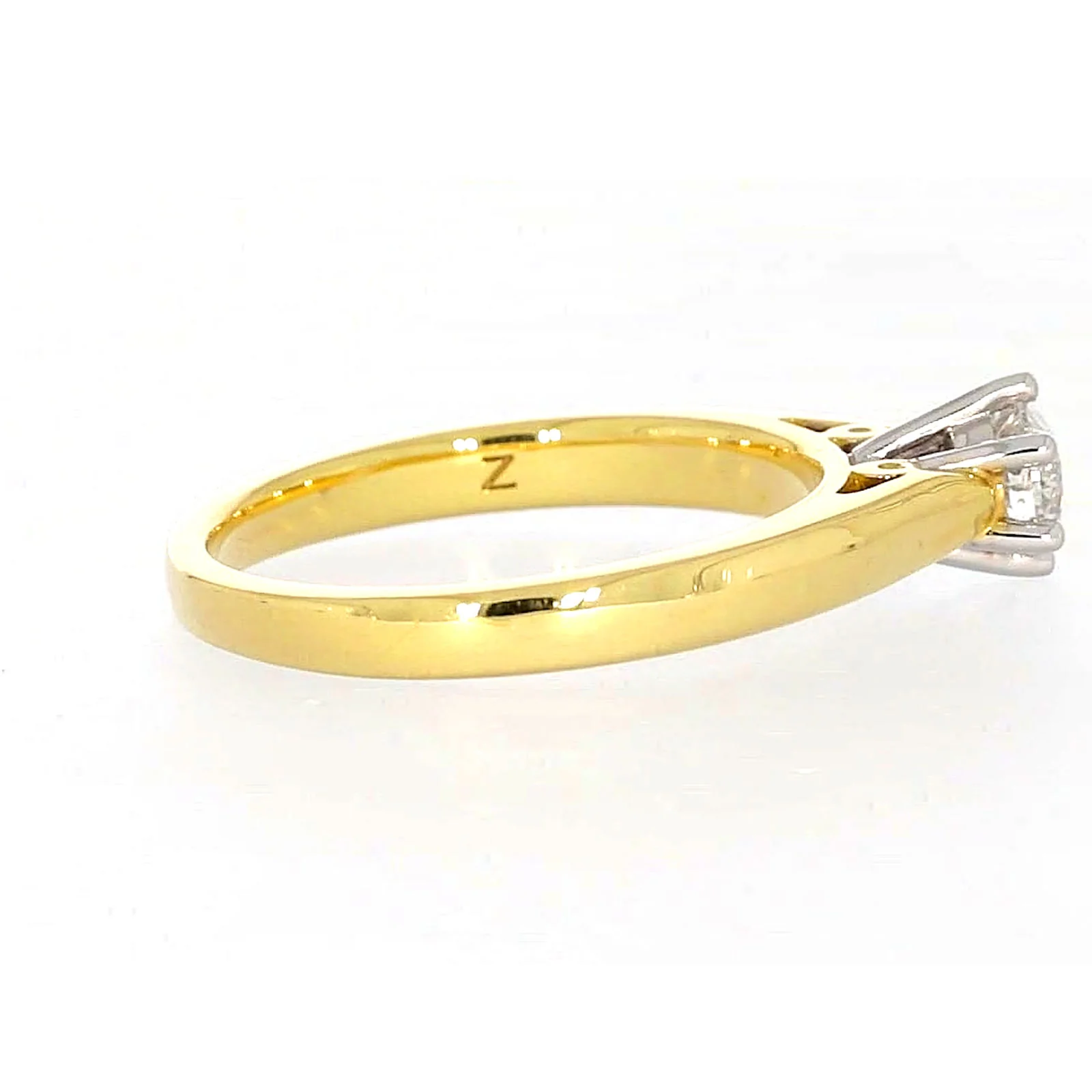 Solitaire 18ct Two Tone Gold Round Brilliant Cut with 1/2 CARAT of Diamonds Ring - Image 55