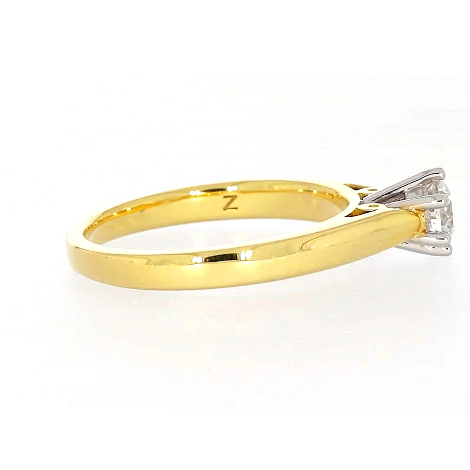 Solitaire 18ct Two Tone Gold Round Brilliant Cut with 1/2 CARAT of Diamonds Ring - Image 57