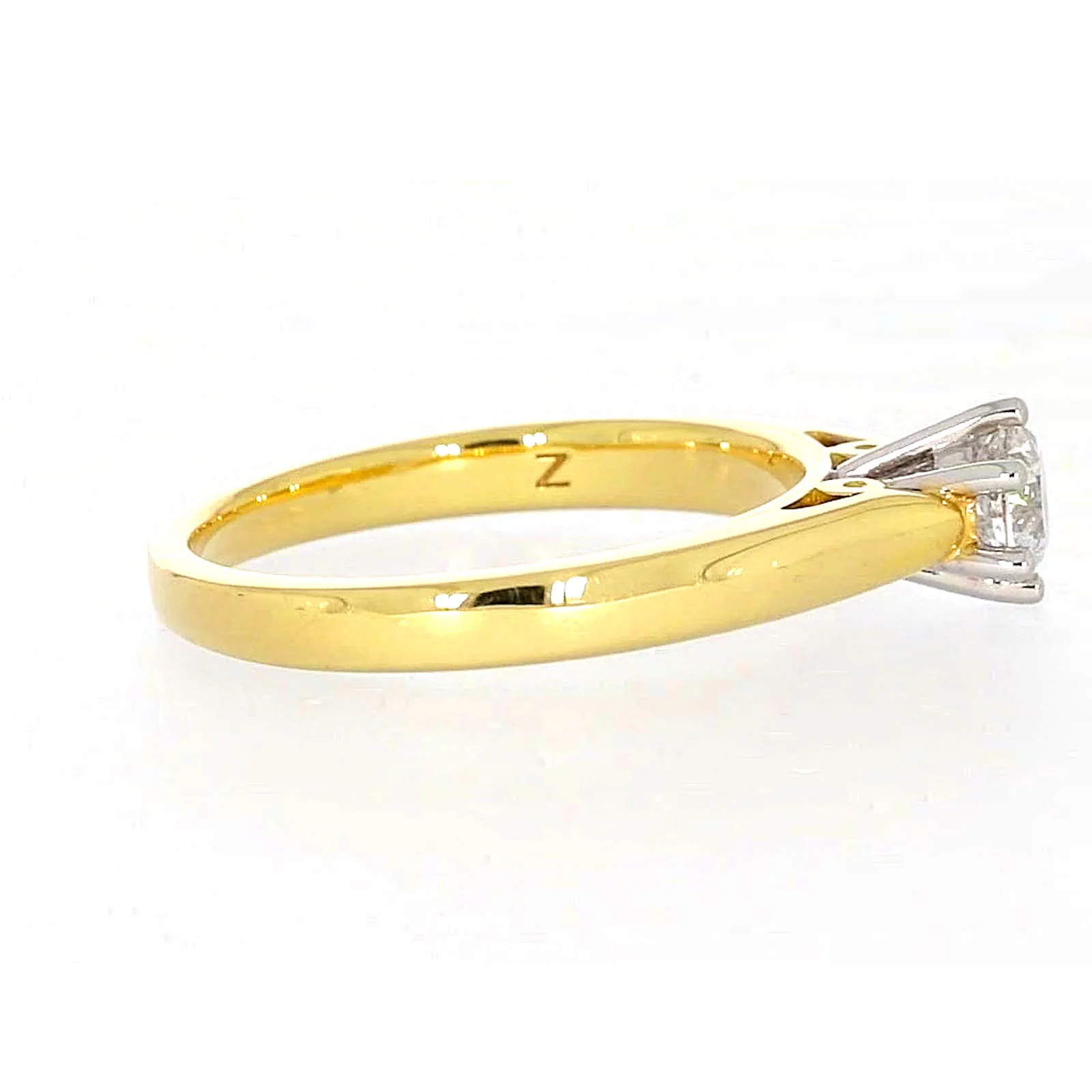 Solitaire 18ct Two Tone Gold Round Brilliant Cut with 1/2 CARAT of Diamonds Ring - Image 58