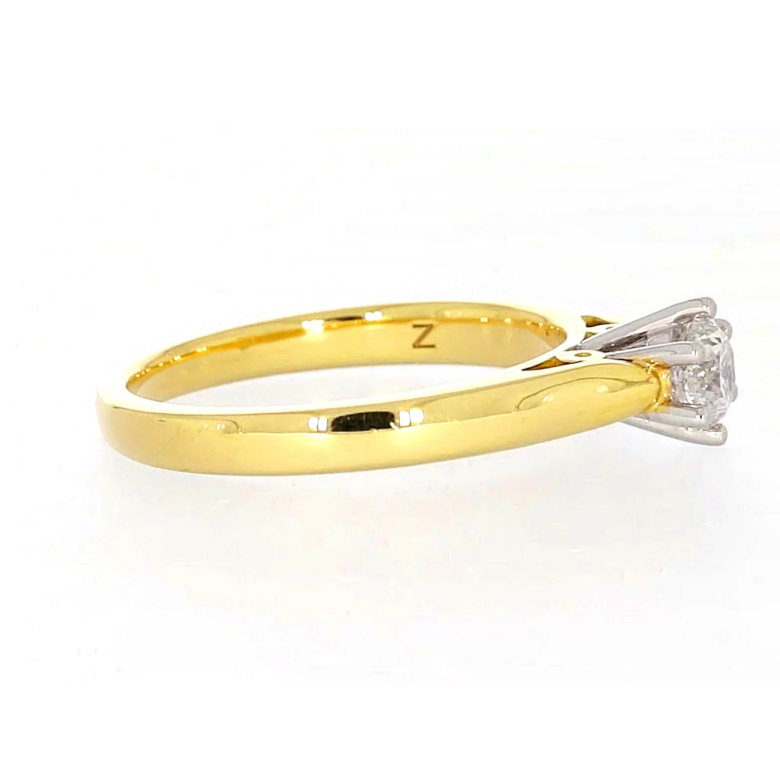 Solitaire 18ct Two Tone Gold Round Brilliant Cut with 1/2 CARAT of Diamonds Ring - Image 60