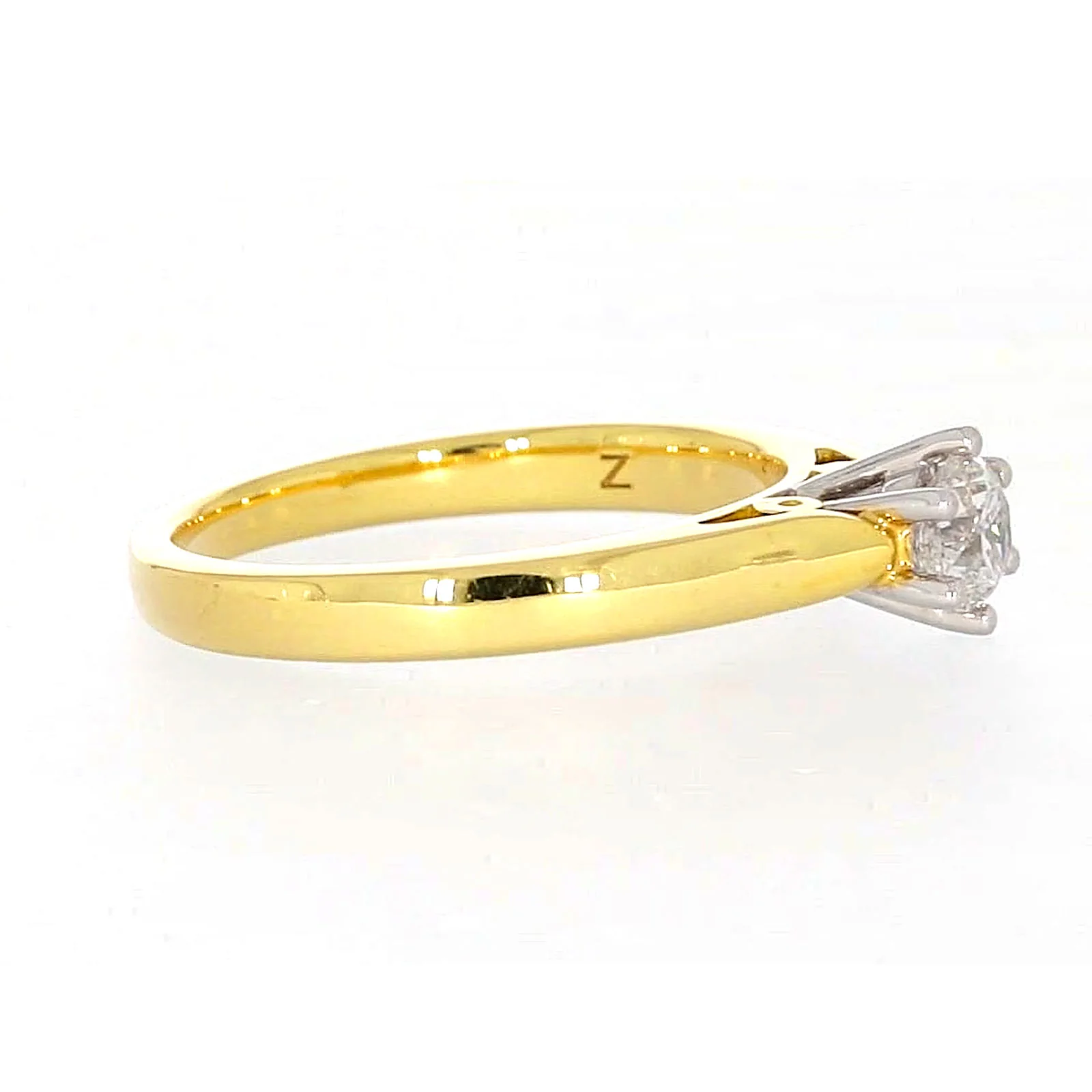 Solitaire 18ct Two Tone Gold Round Brilliant Cut with 1/2 CARAT of Diamonds Ring - Image 61