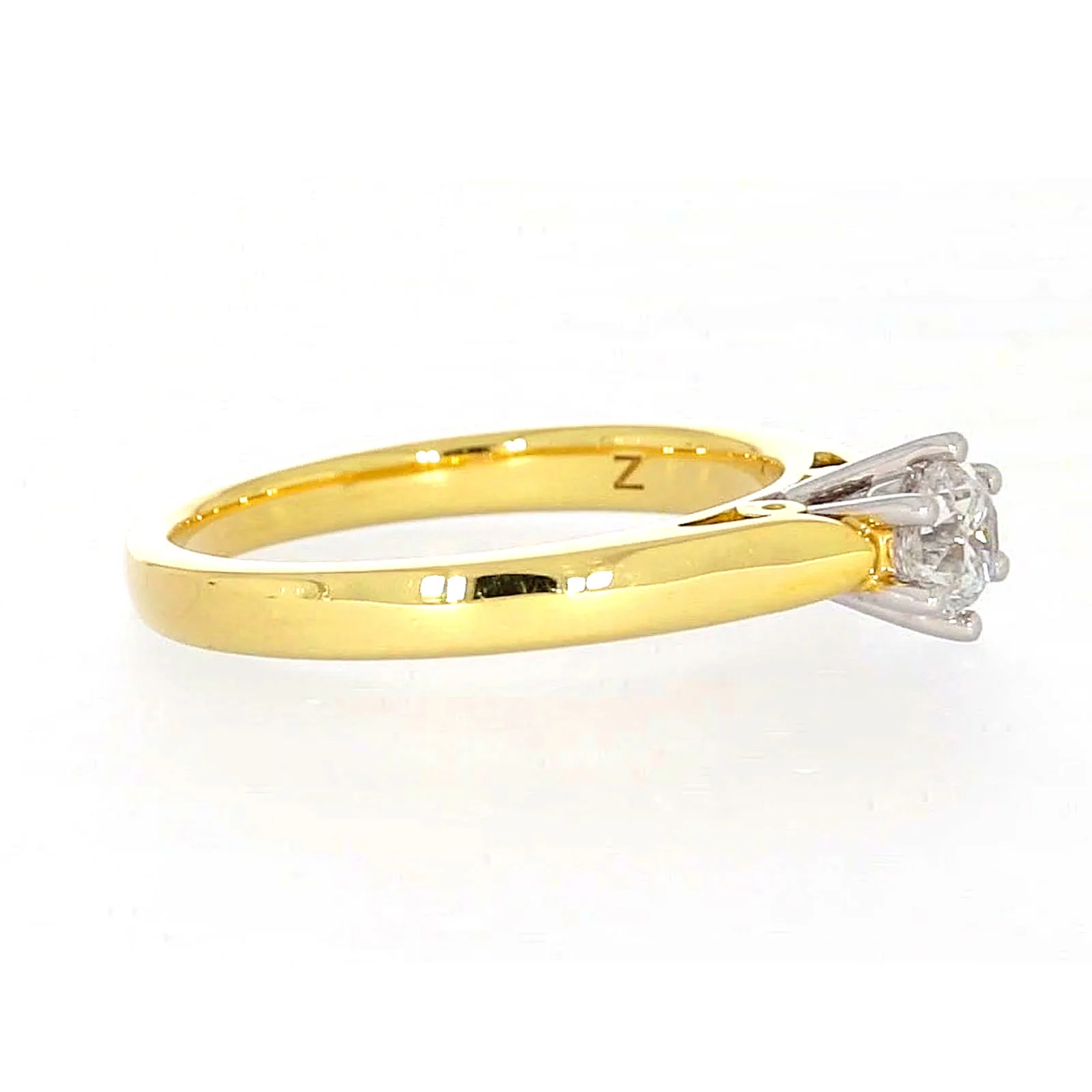 Solitaire 18ct Two Tone Gold Round Brilliant Cut with 1/2 CARAT of Diamonds Ring - Image 62