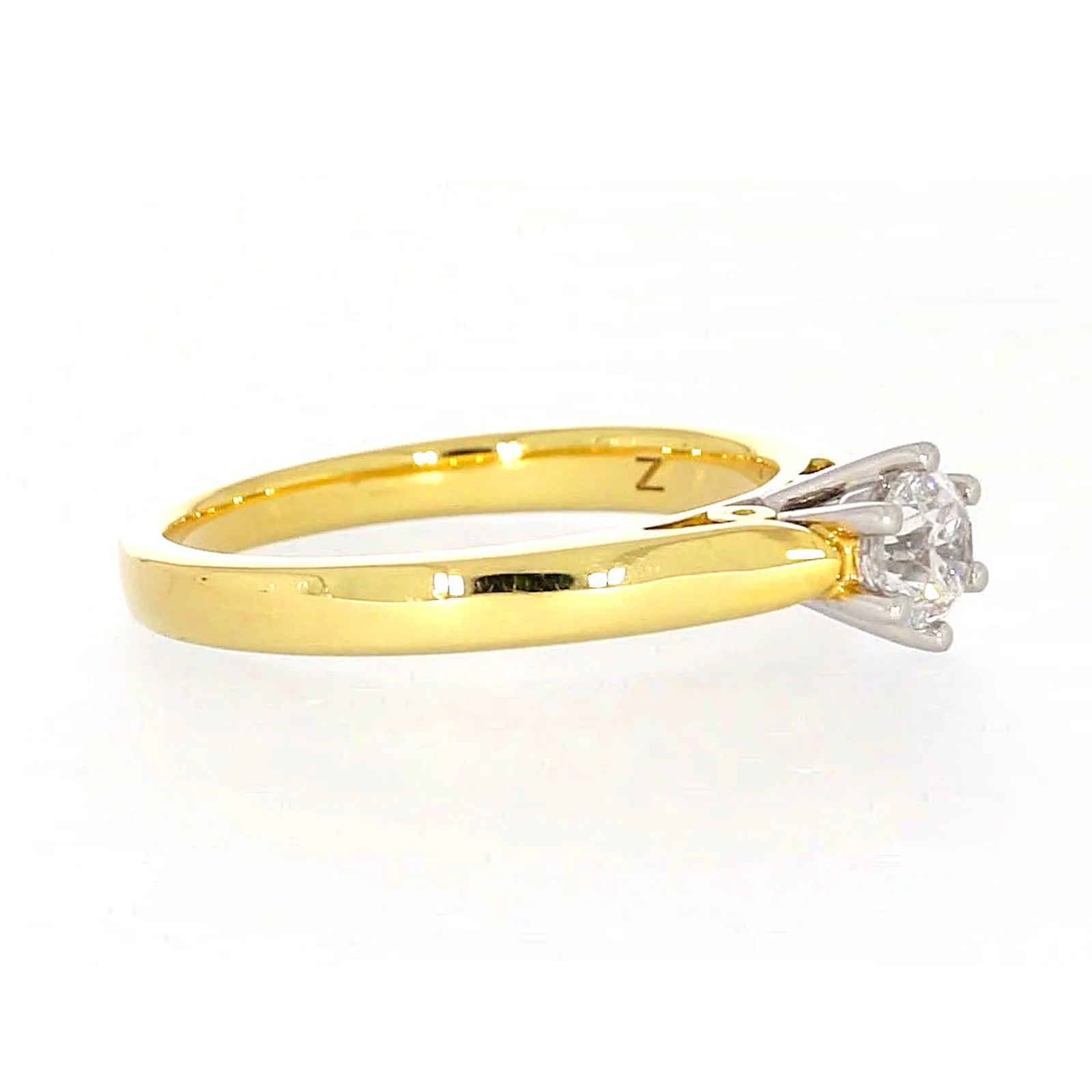 Solitaire 18ct Two Tone Gold Round Brilliant Cut with 1/2 CARAT of Diamonds Ring - Image 63