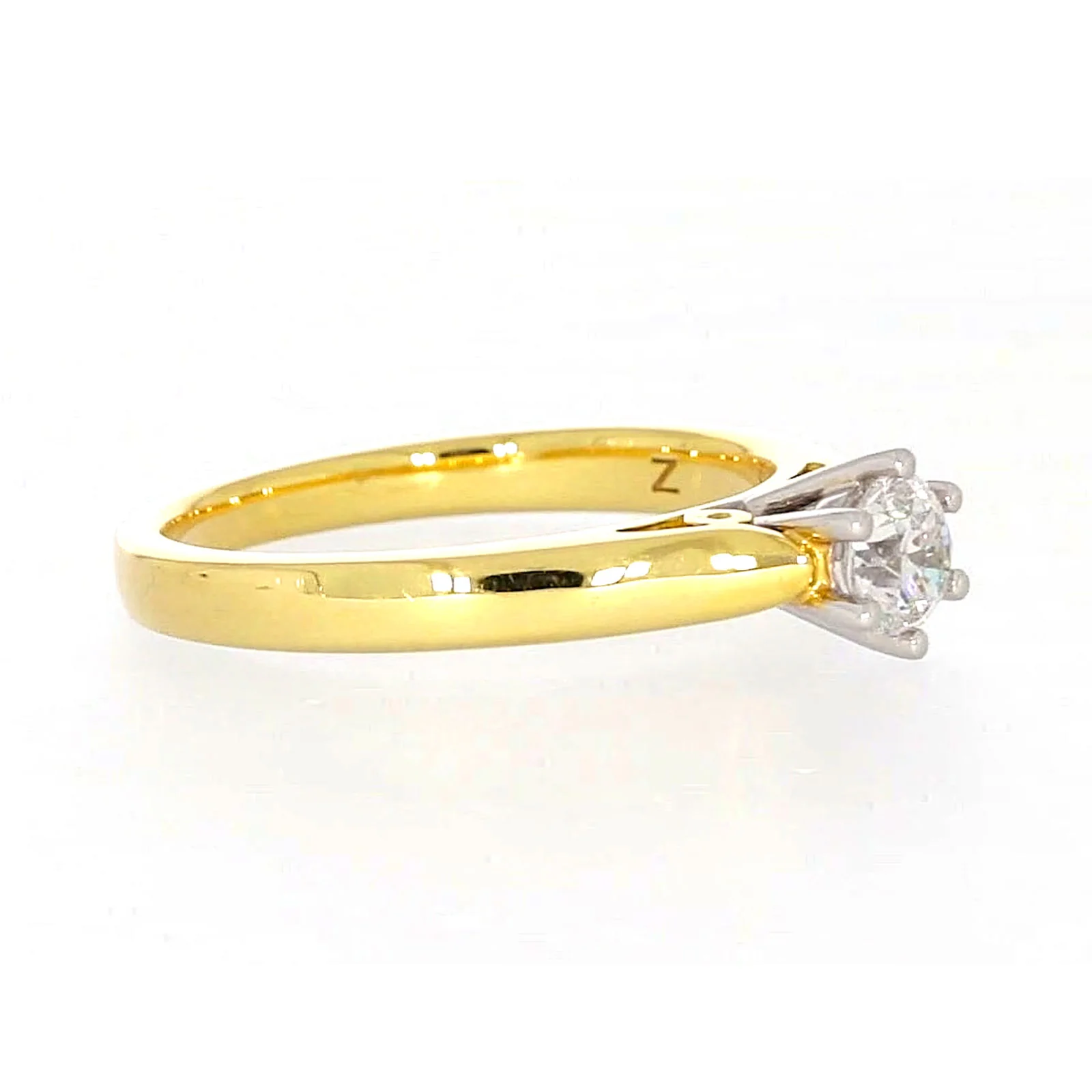 Solitaire 18ct Two Tone Gold Round Brilliant Cut with 1/2 CARAT of Diamonds Ring - Image 64