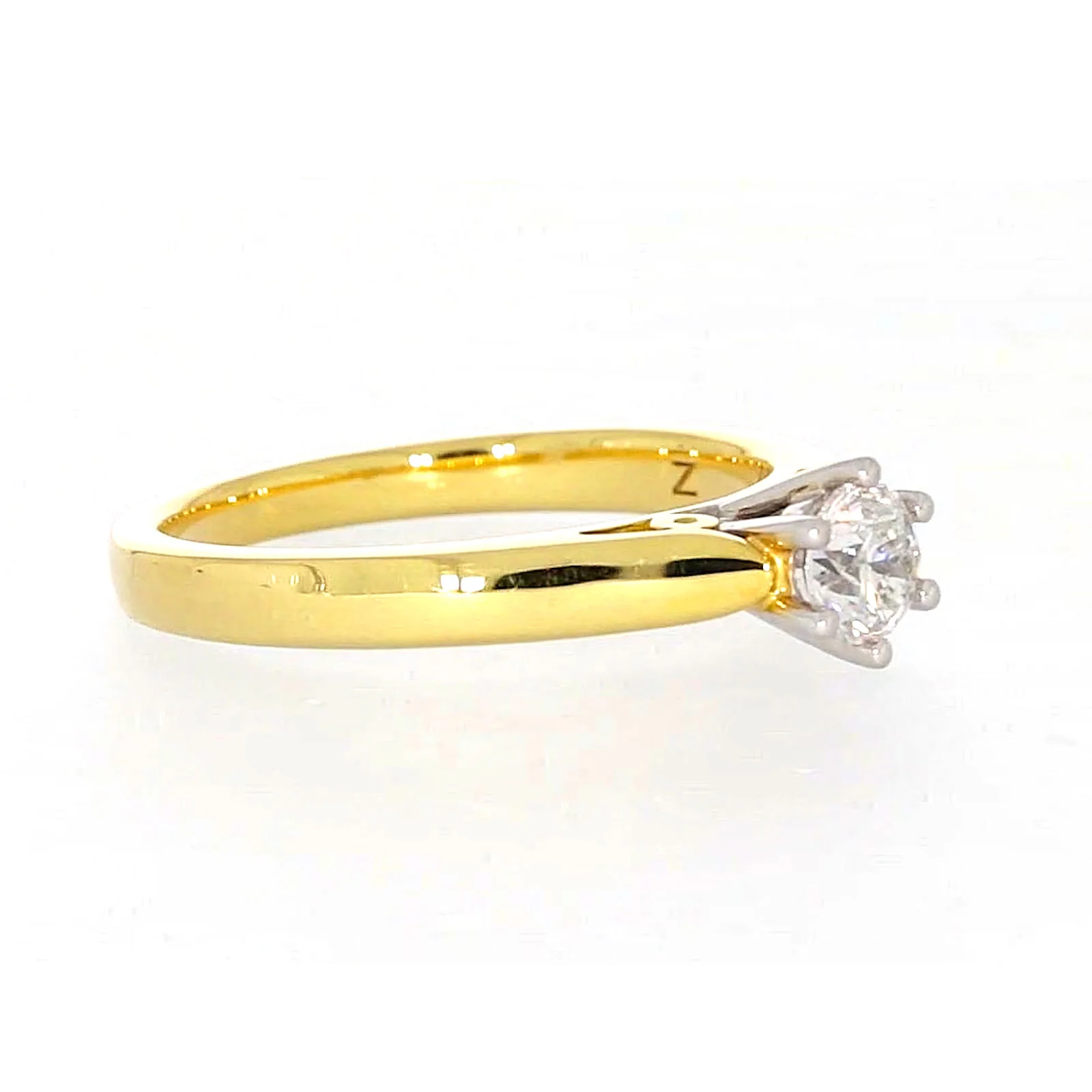 Solitaire 18ct Two Tone Gold Round Brilliant Cut with 1/2 CARAT of Diamonds Ring - Image 65
