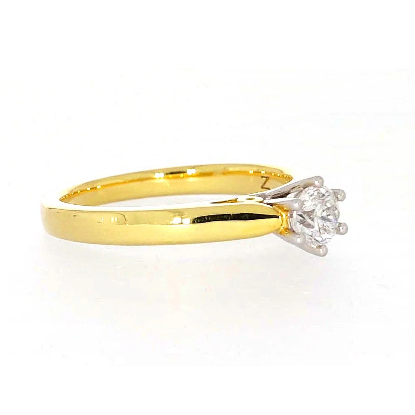 Solitaire 18ct Two Tone Gold Round Brilliant Cut with 1/2 CARAT of Diamonds Ring - Image 66