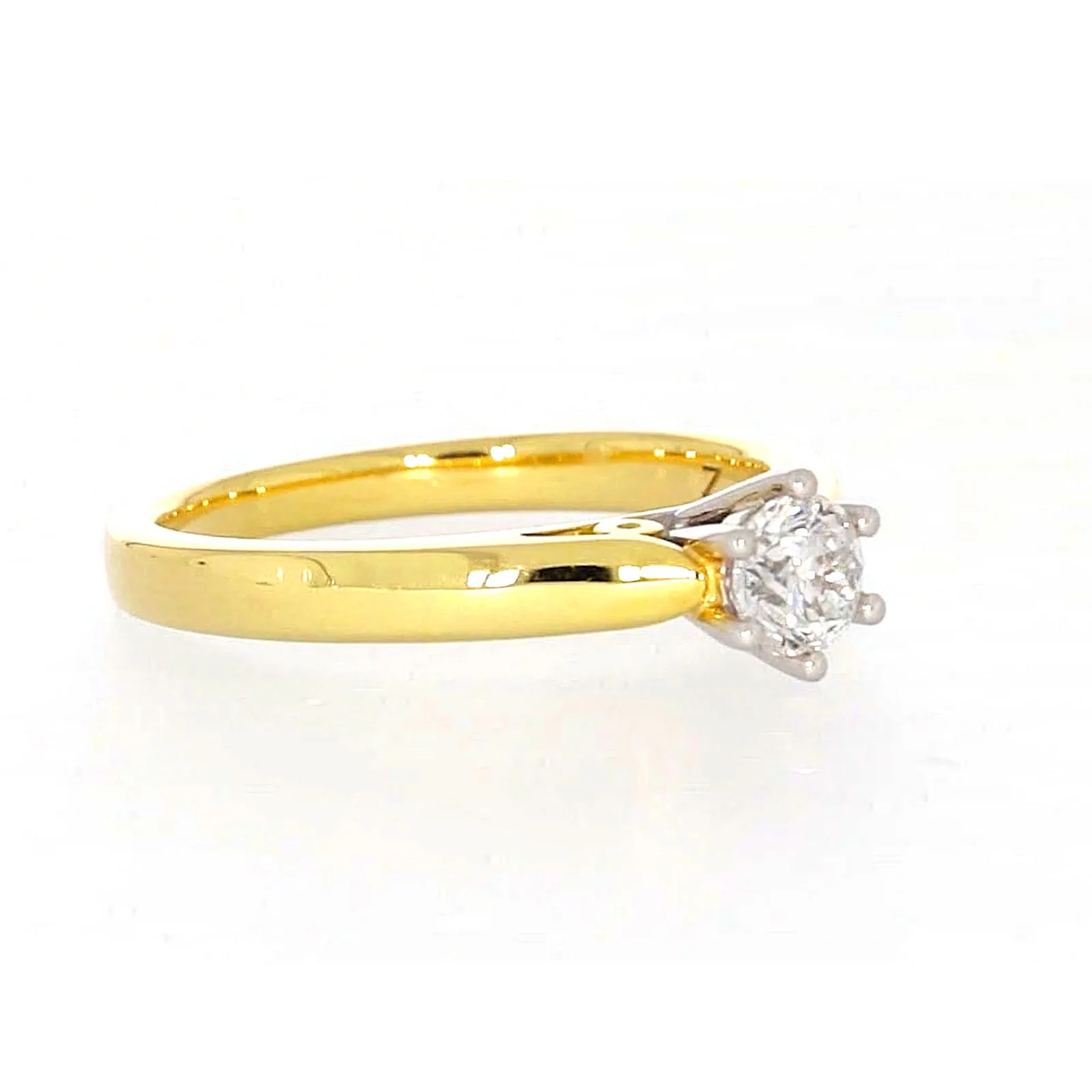 Solitaire 18ct Two Tone Gold Round Brilliant Cut with 1/2 CARAT of Diamonds Ring - Image 67