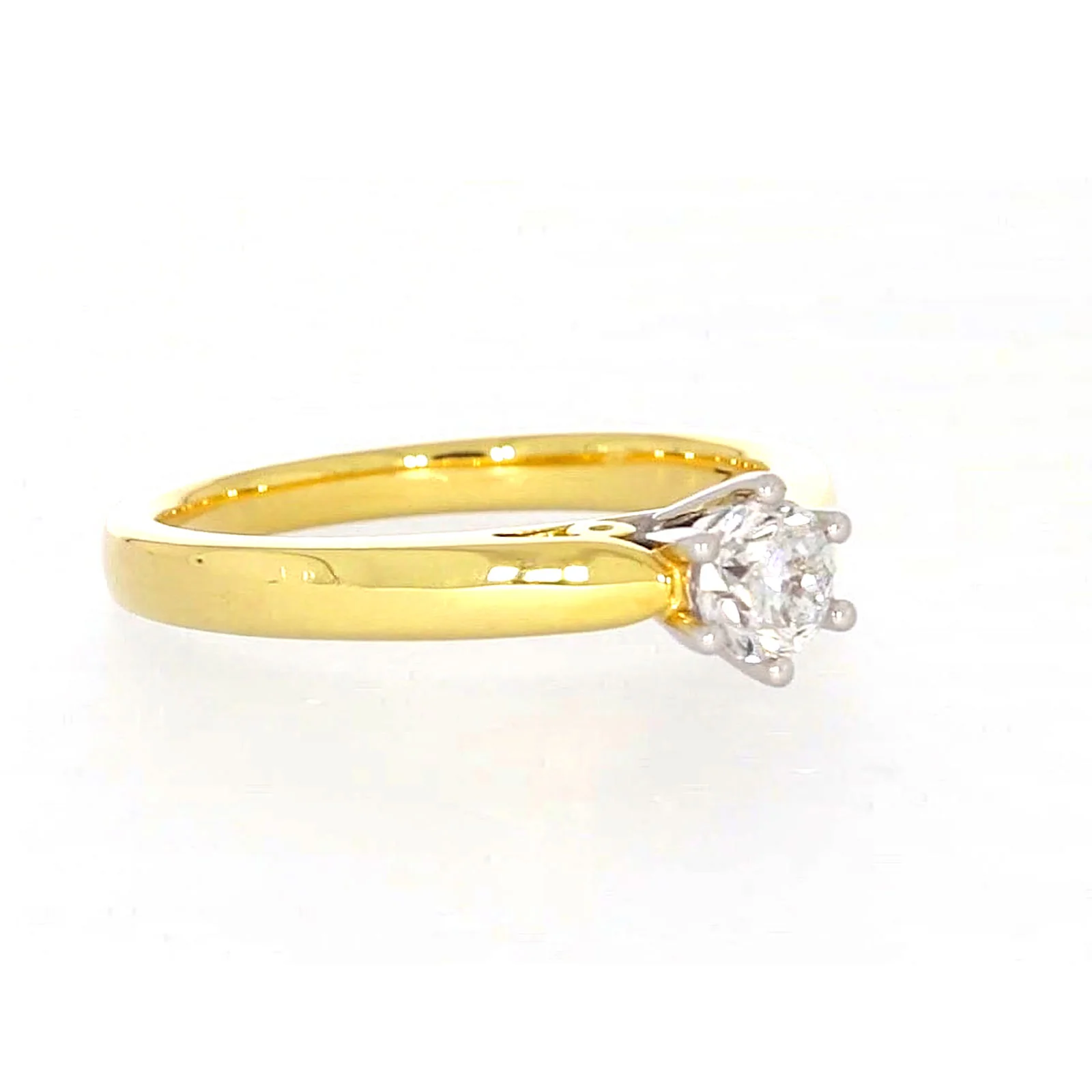 Solitaire 18ct Two Tone Gold Round Brilliant Cut with 1/2 CARAT of Diamonds Ring - Image 68