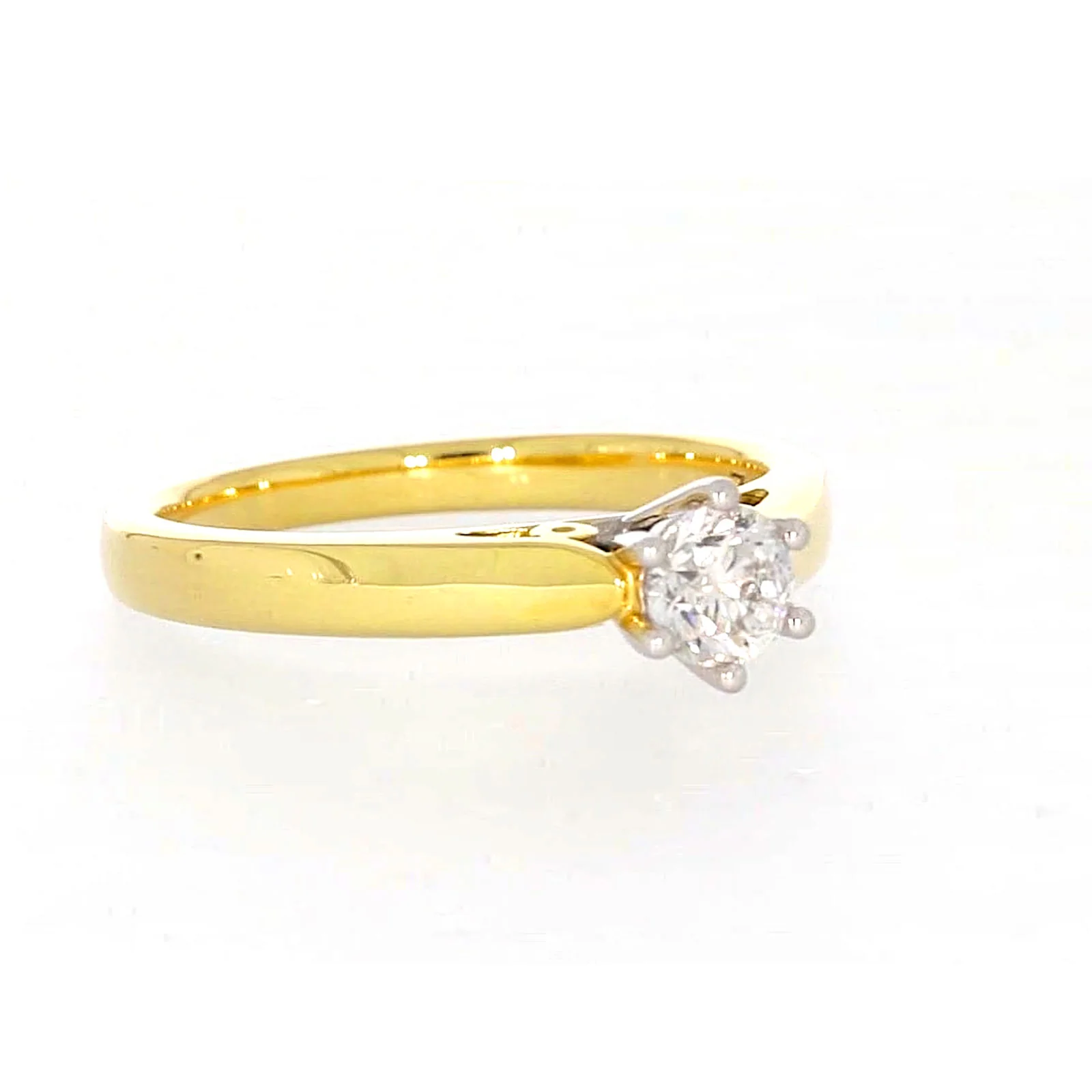 Solitaire 18ct Two Tone Gold Round Brilliant Cut with 1/2 CARAT of Diamonds Ring - Image 69