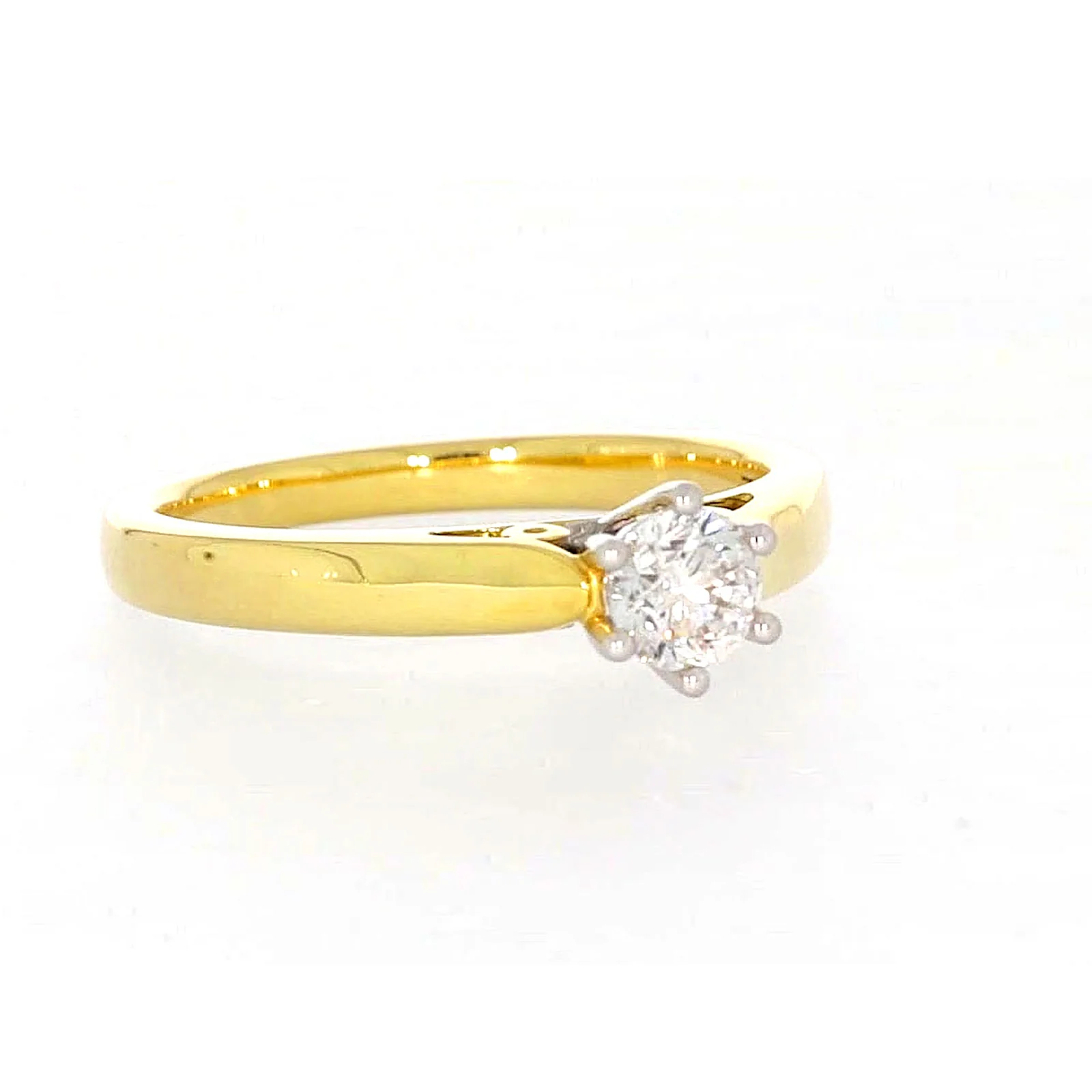 Solitaire 18ct Two Tone Gold Round Brilliant Cut with 1/2 CARAT of Diamonds Ring - Image 70