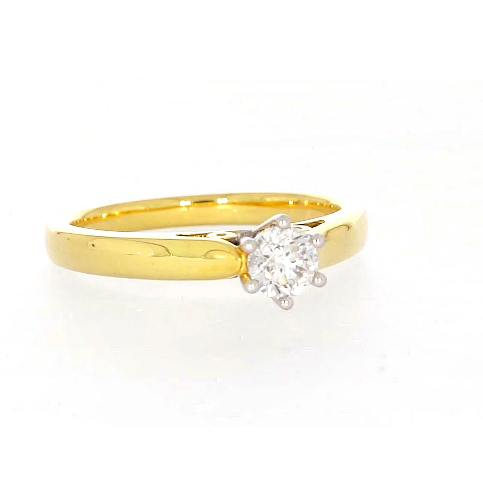 Solitaire 18ct Two Tone Gold Round Brilliant Cut with 1/2 CARAT of Diamonds Ring - Image 71