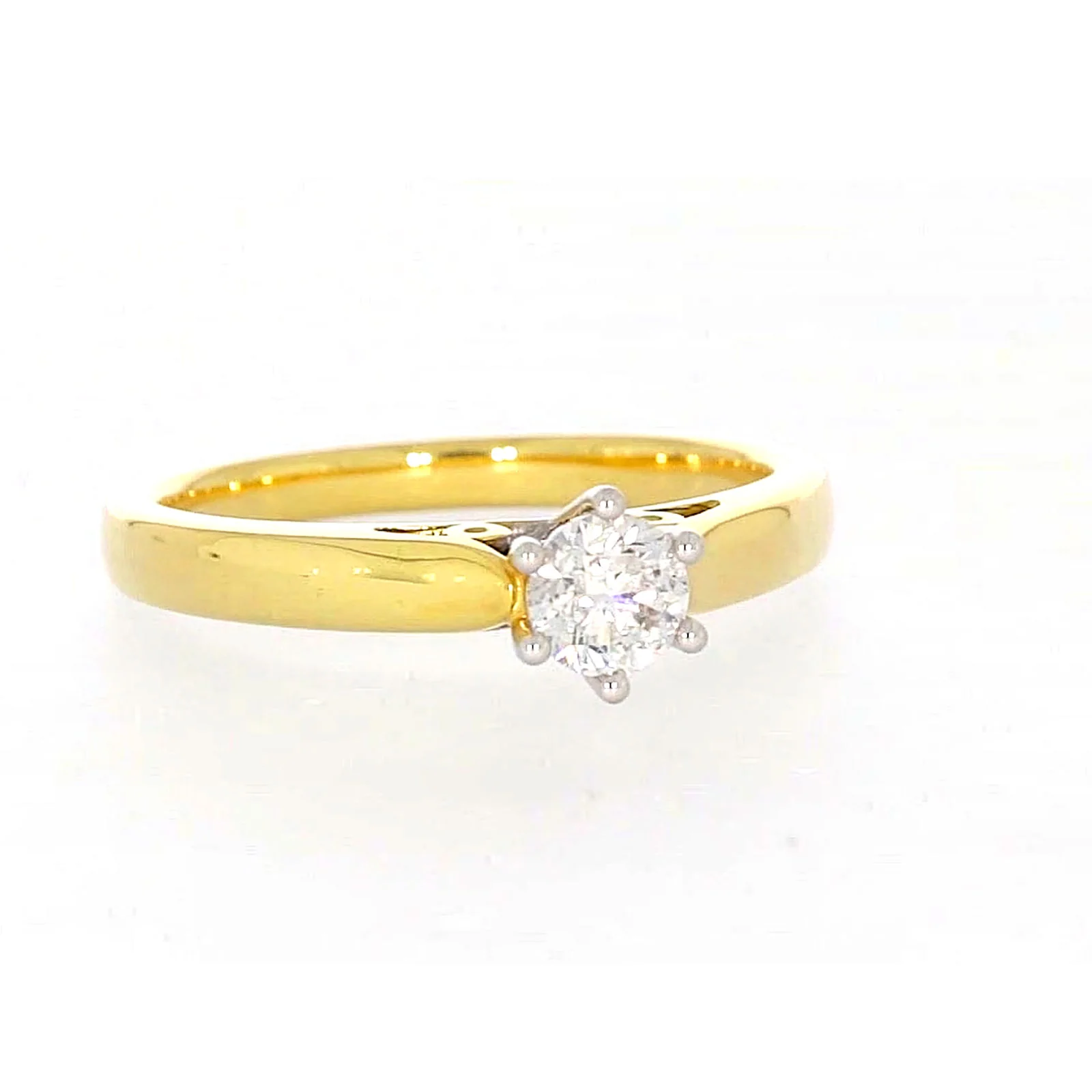 Solitaire 18ct Two Tone Gold Round Brilliant Cut with 1/2 CARAT of Diamonds Ring - Image 72