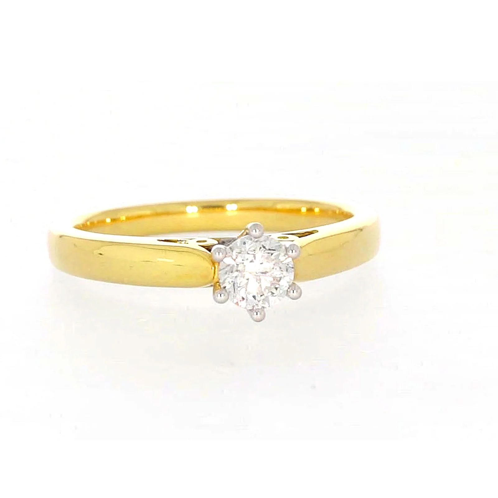 Solitaire 18ct Two Tone Gold Round Brilliant Cut with 1/2 CARAT of Diamonds Ring - Image 73