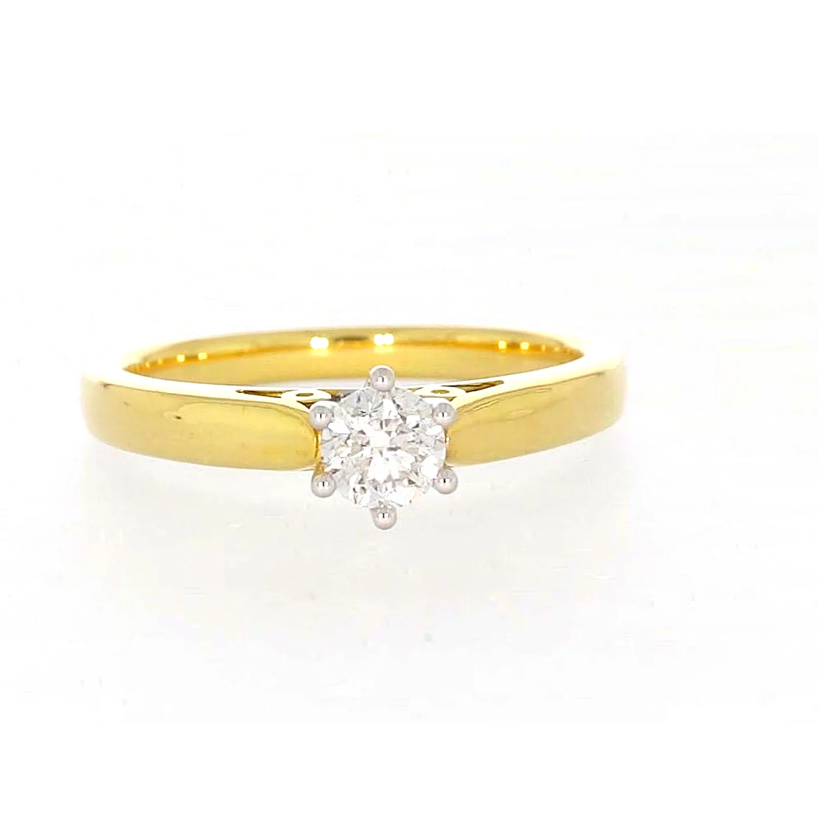 Solitaire 18ct Two Tone Gold Round Brilliant Cut with 1/2 CARAT of Diamonds Ring - Image 74