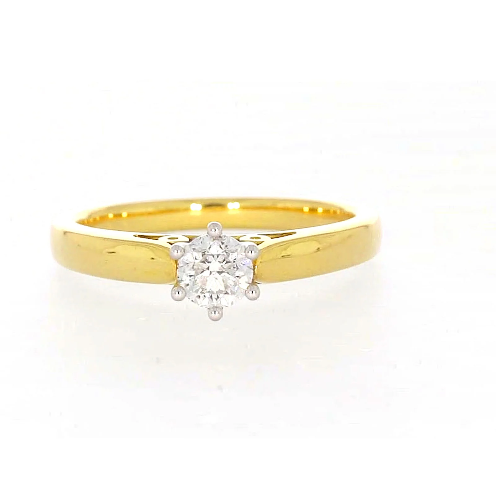 Solitaire 18ct Two Tone Gold Round Brilliant Cut with 1/2 CARAT of Diamonds Ring - Image 75