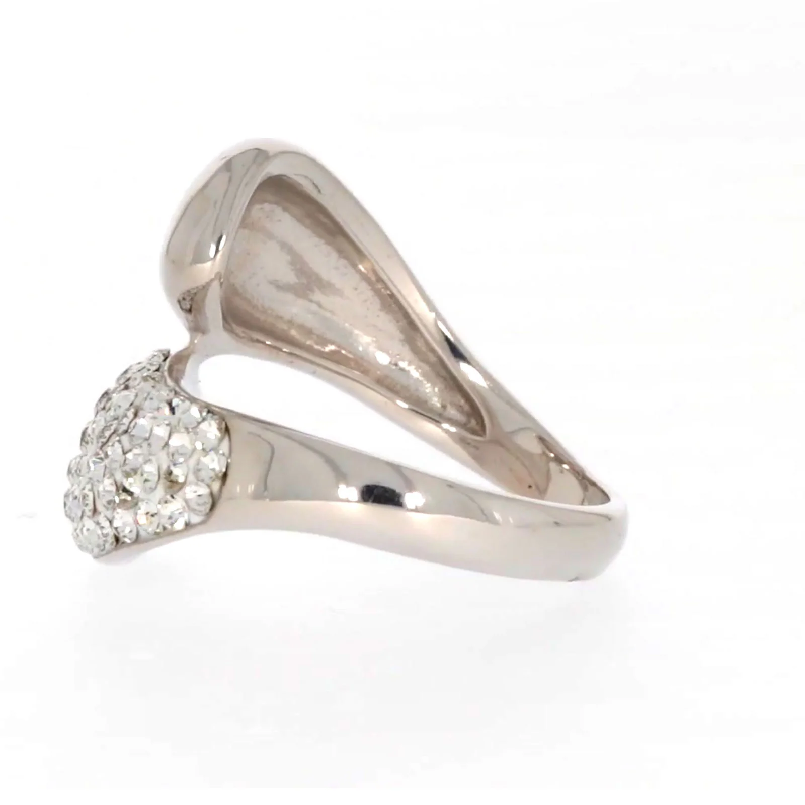 Eclipse Sterling Silver Cross Over Ring Made with Austrian Crystal - Image 24