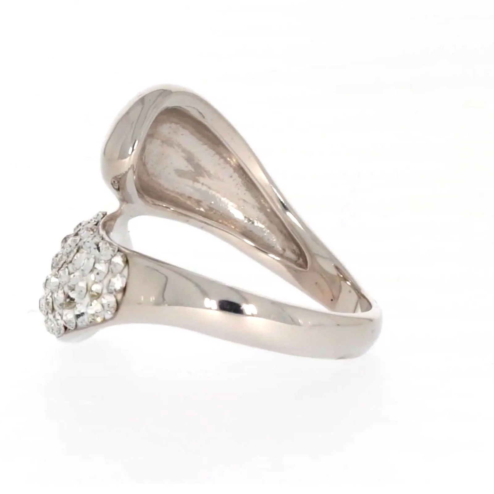 Eclipse Sterling Silver Cross Over Ring Made with Austrian Crystal - Image 25