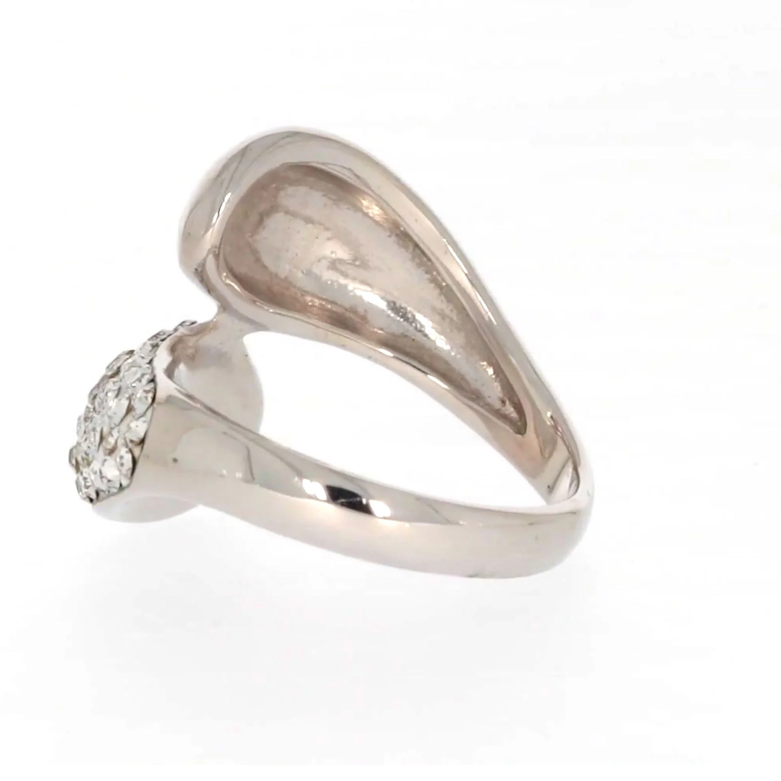 Eclipse Sterling Silver Cross Over Ring Made with Austrian Crystal - Image 29