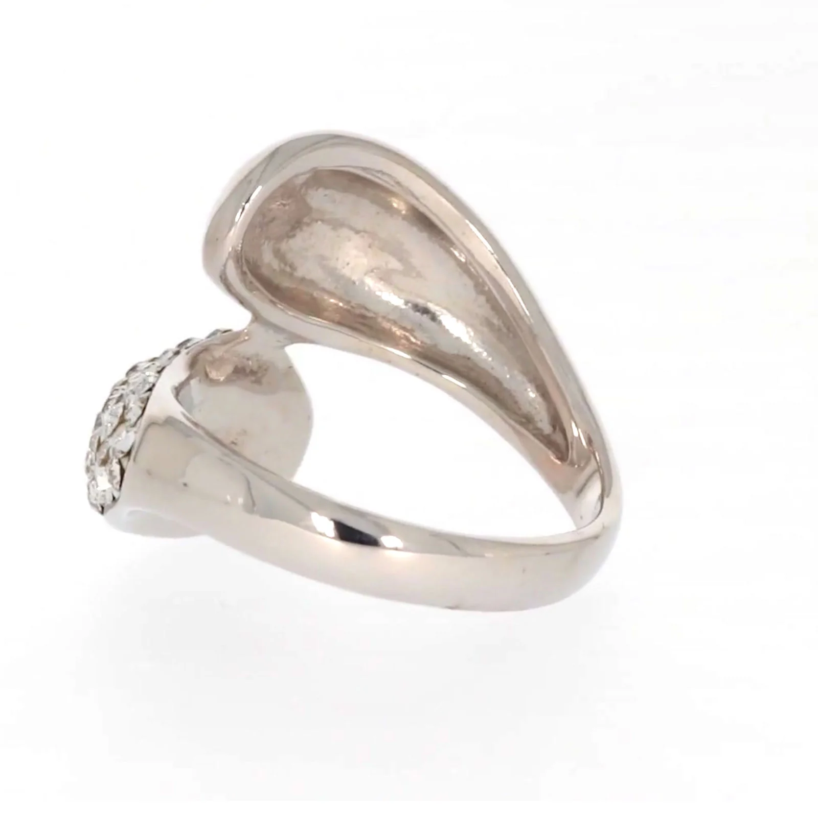 Eclipse Sterling Silver Cross Over Ring Made with Austrian Crystal - Image 31