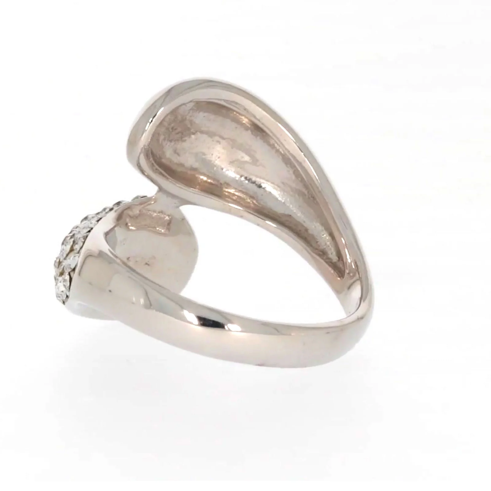 Eclipse Sterling Silver Cross Over Ring Made with Austrian Crystal - Image 32