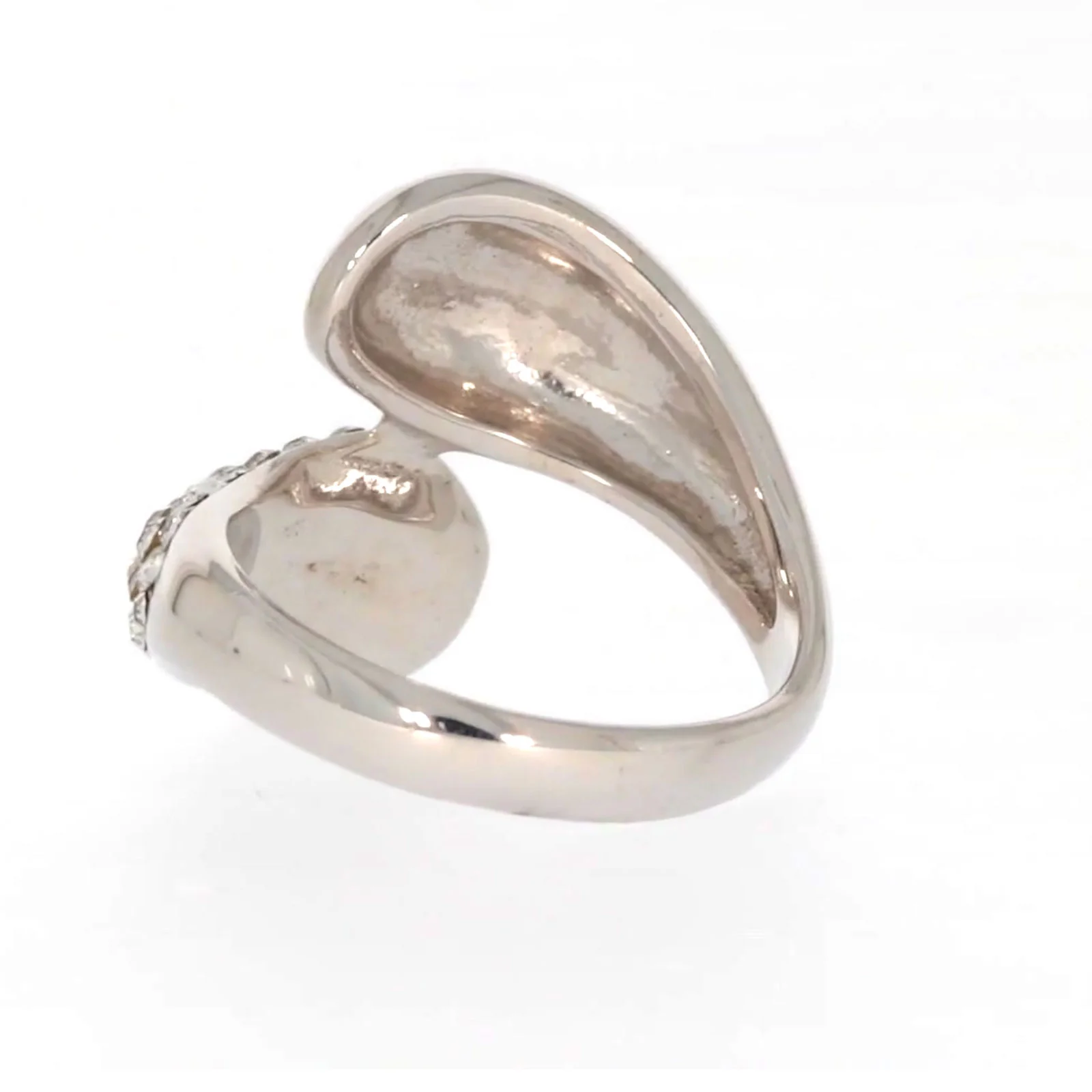 Eclipse Sterling Silver Cross Over Ring Made with Austrian Crystal - Image 34