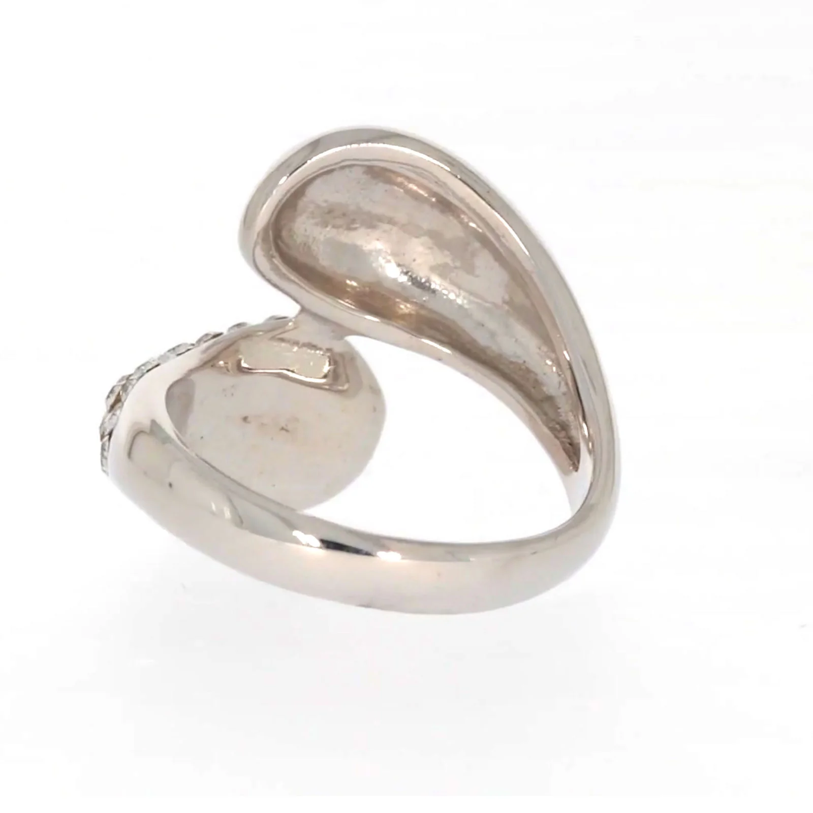 Eclipse Sterling Silver Cross Over Ring Made with Austrian Crystal - Image 35