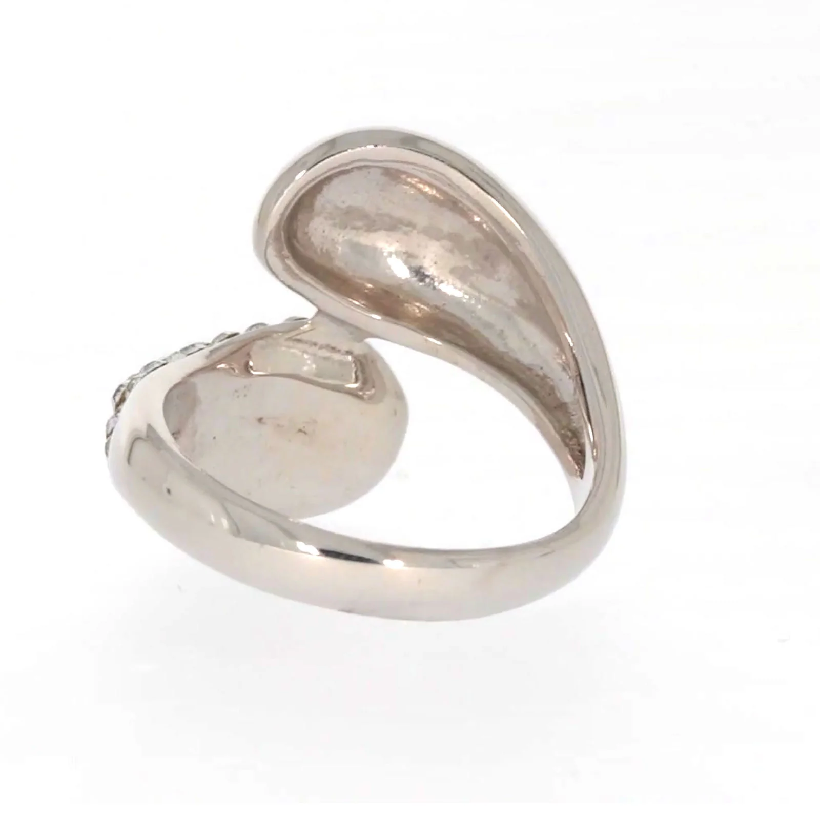 Eclipse Sterling Silver Cross Over Ring Made with Austrian Crystal - Image 36