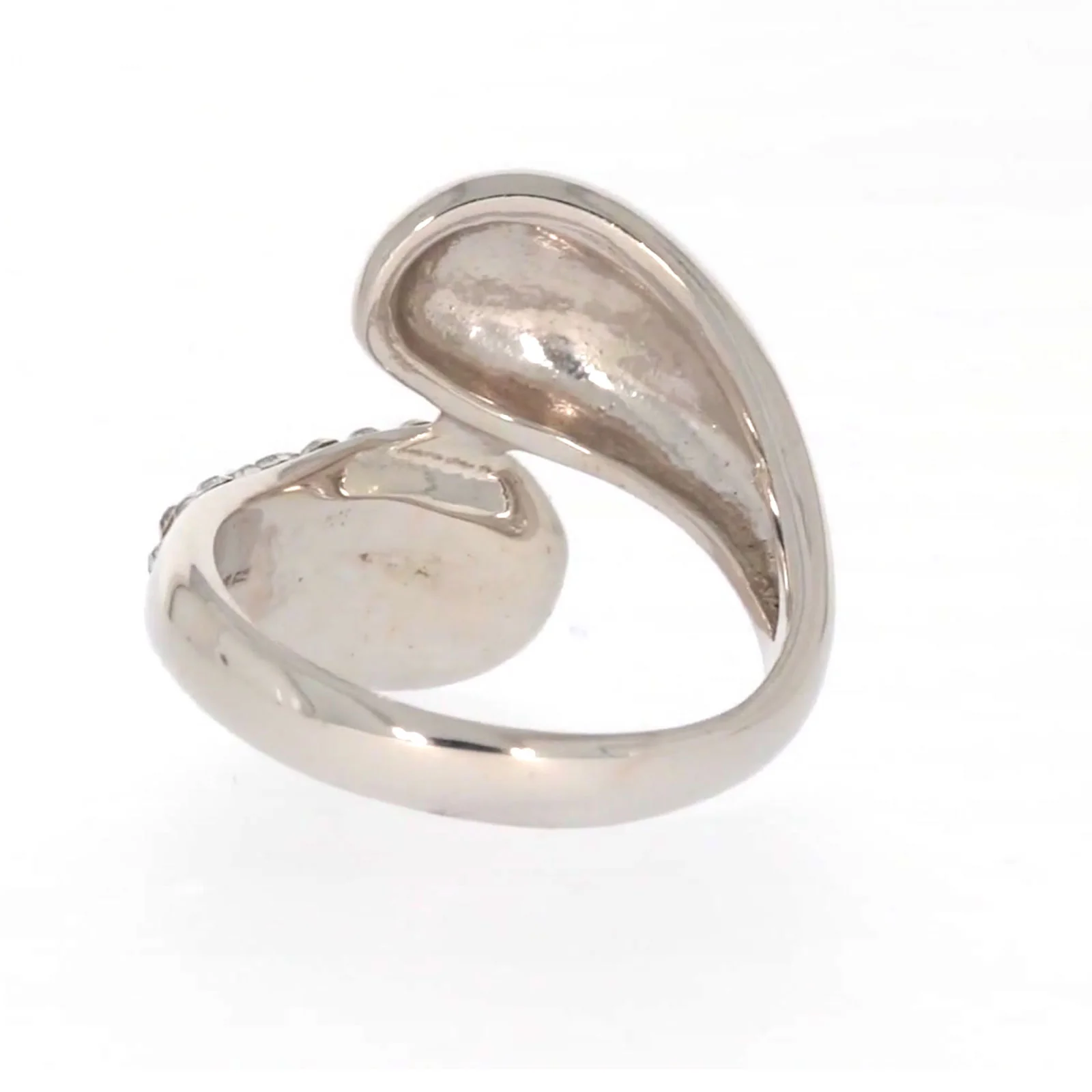Eclipse Sterling Silver Cross Over Ring Made with Austrian Crystal - Image 37