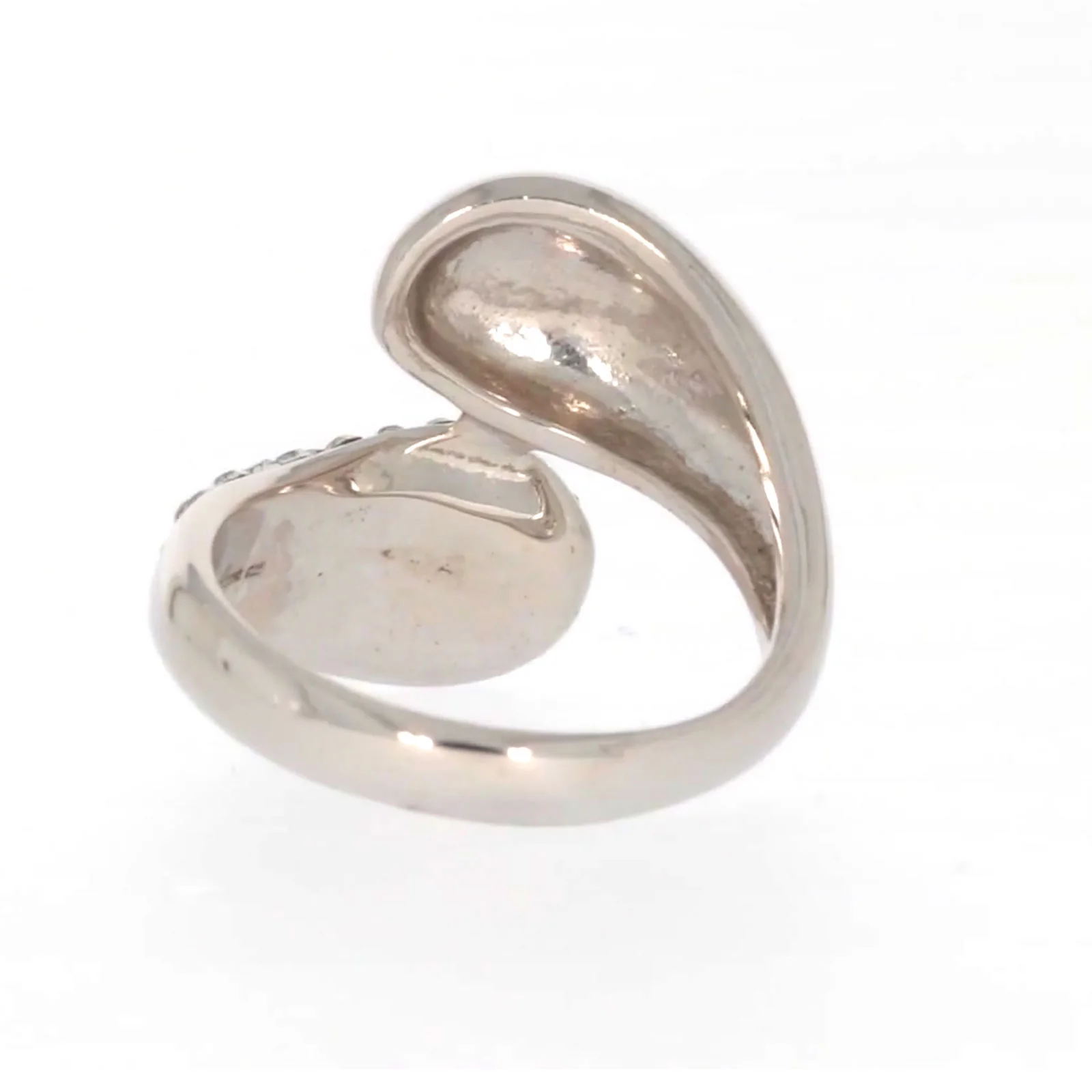 Eclipse Sterling Silver Cross Over Ring Made with Austrian Crystal - Image 38