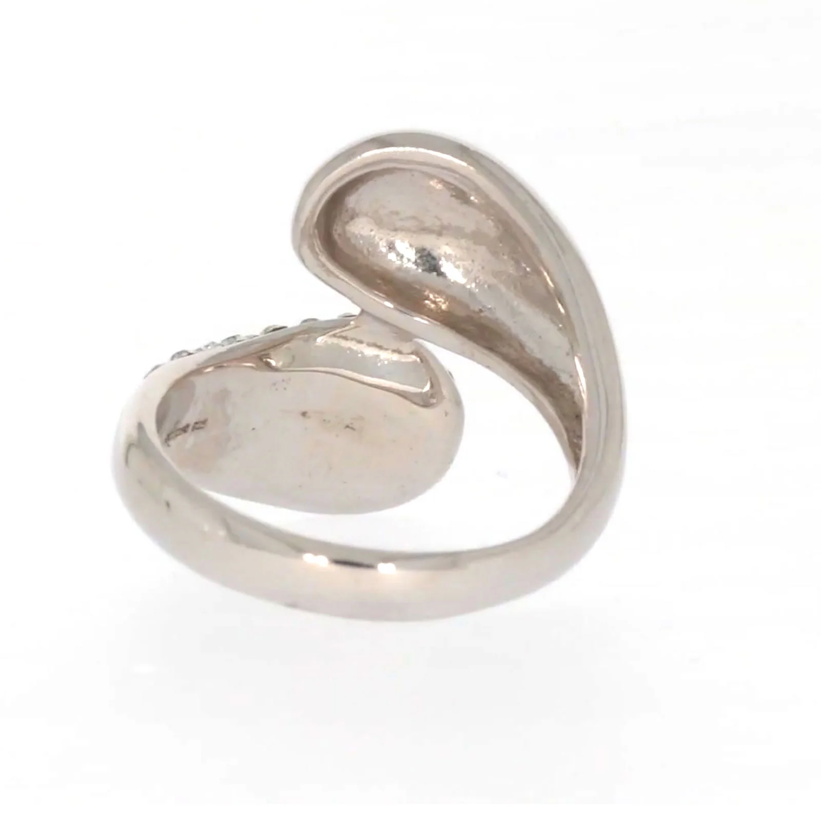 Eclipse Sterling Silver Cross Over Ring Made with Austrian Crystal - Image 39