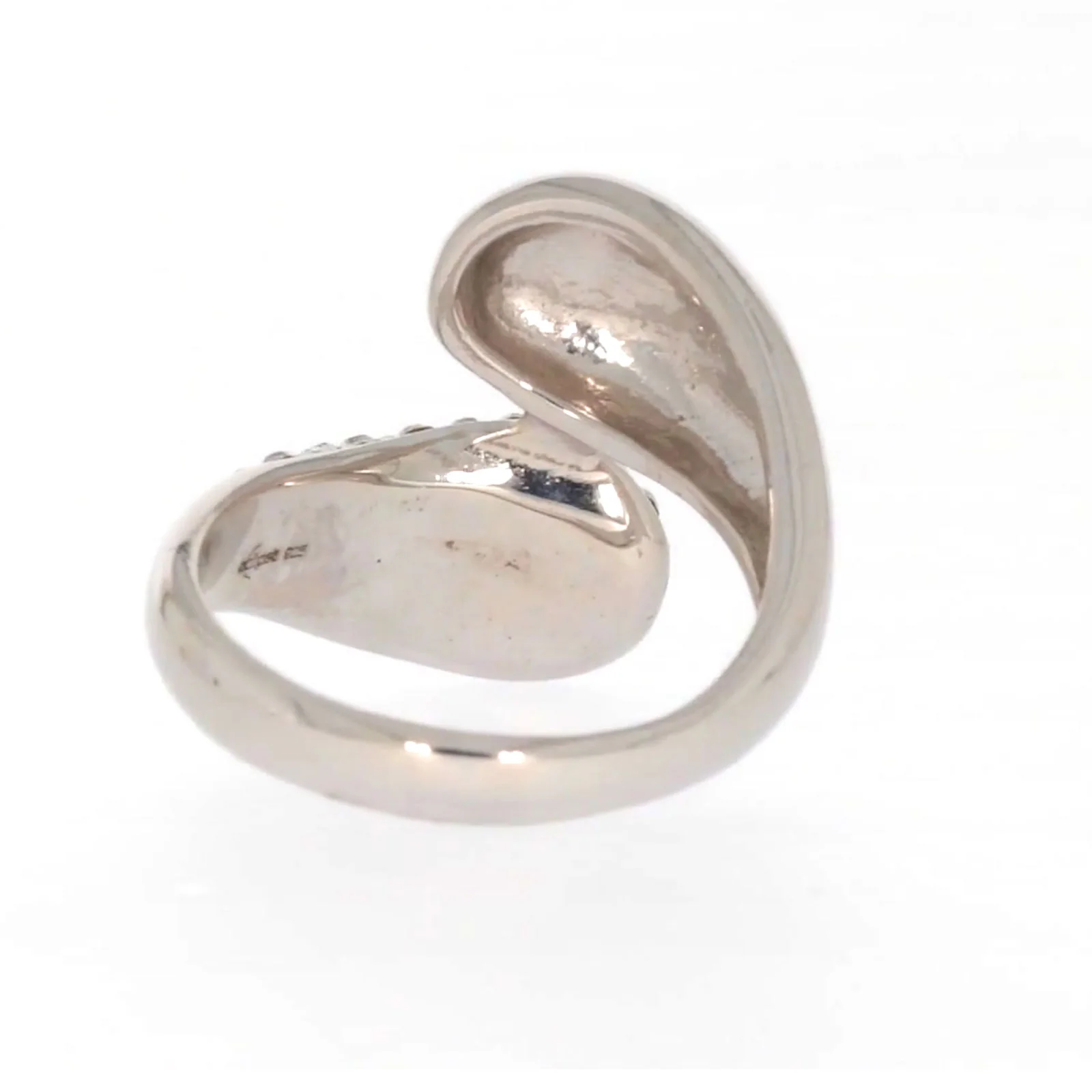 Eclipse Sterling Silver Cross Over Ring Made with Austrian Crystal - Image 41