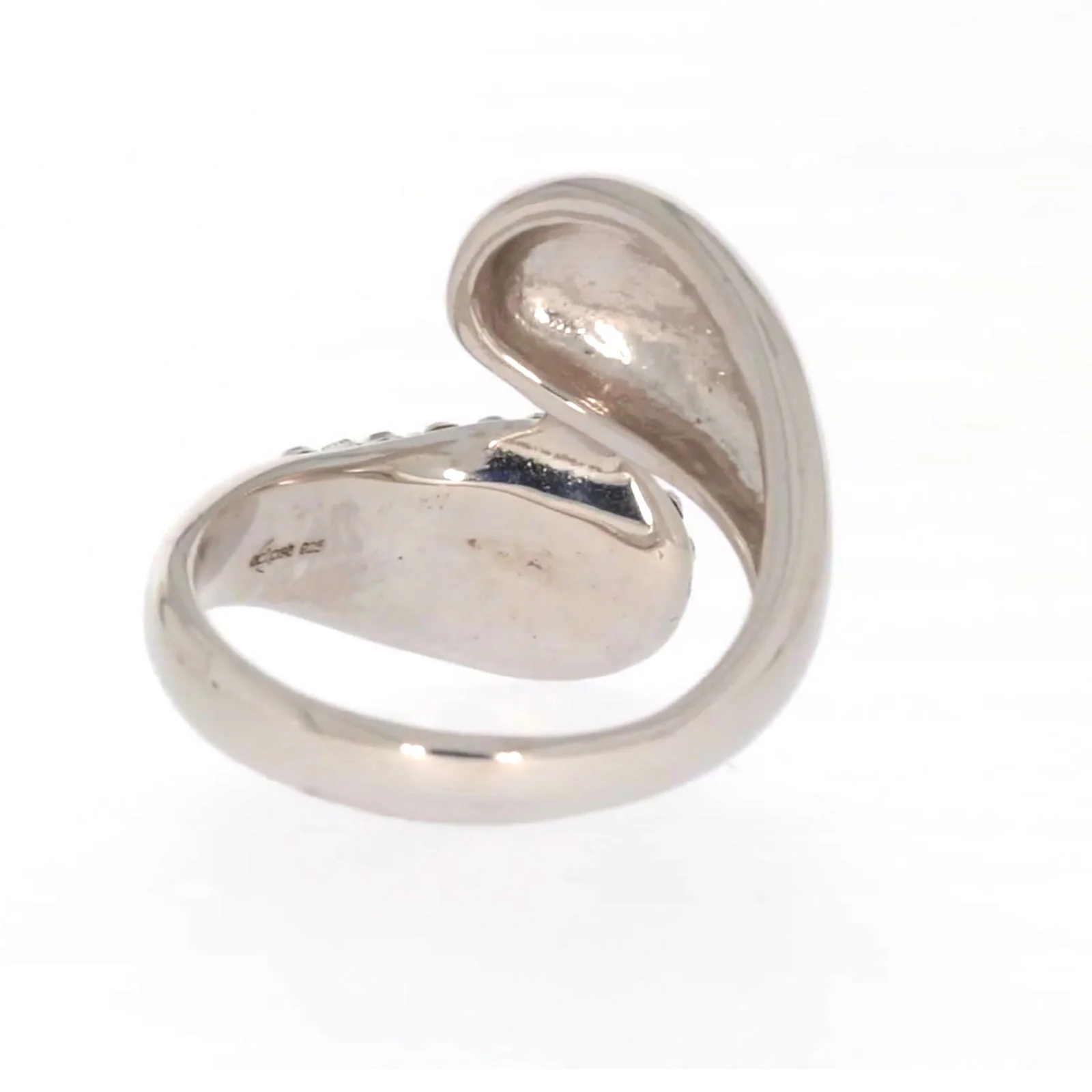 Eclipse Sterling Silver Cross Over Ring Made with Austrian Crystal - Image 42