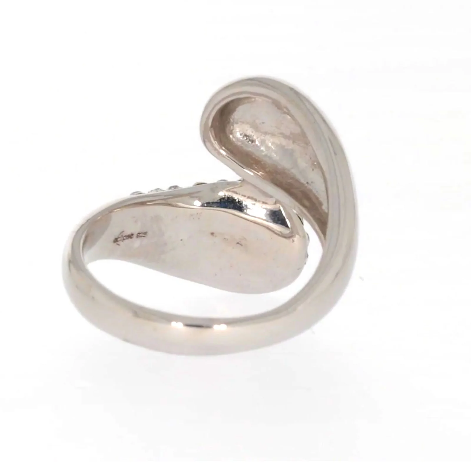 Eclipse Sterling Silver Cross Over Ring Made with Austrian Crystal - Image 43