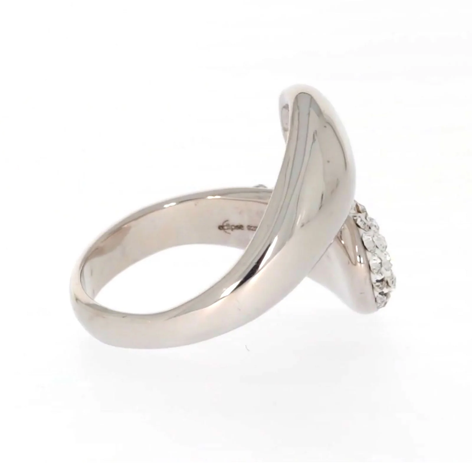 Eclipse Sterling Silver Cross Over Ring Made with Austrian Crystal - Image 54