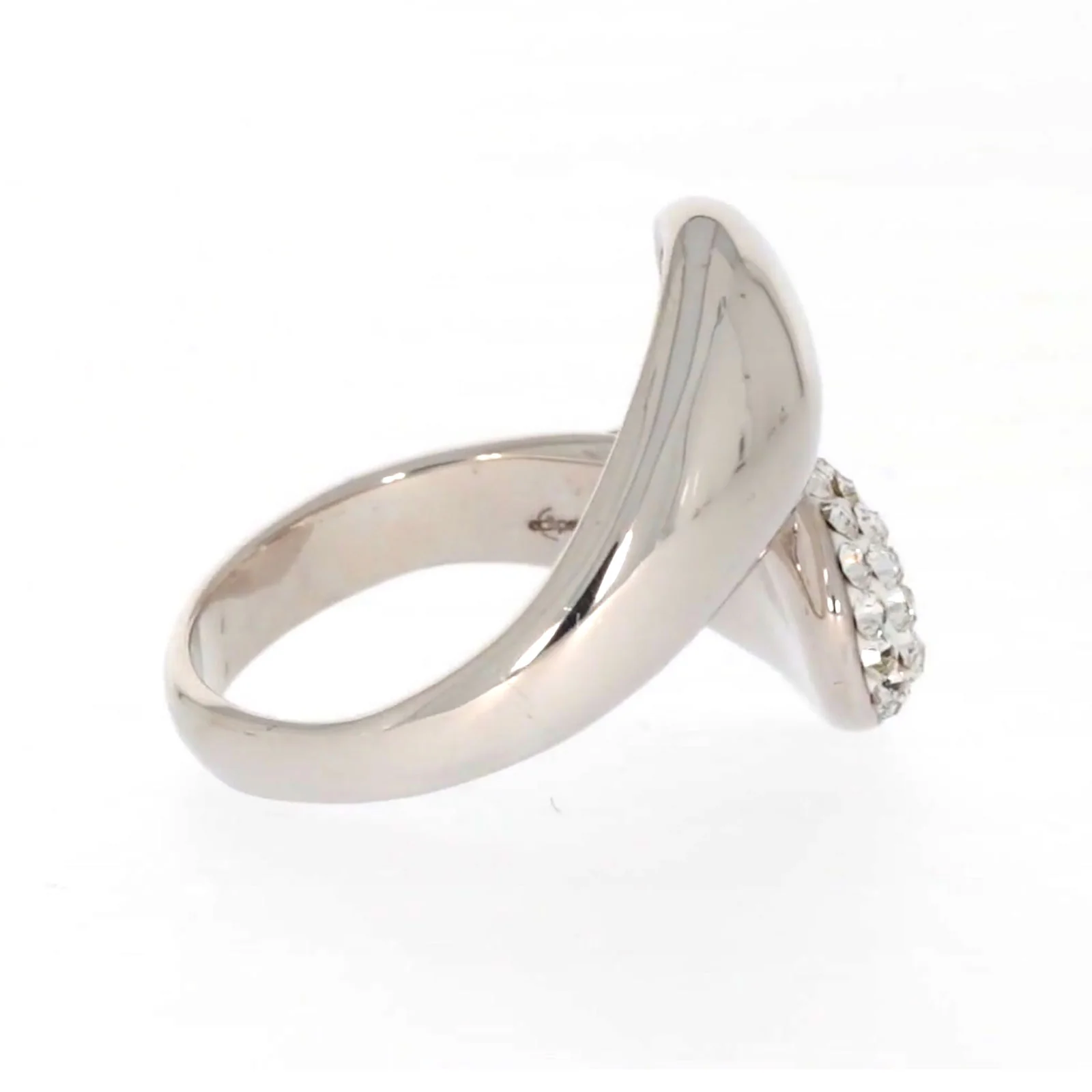 Eclipse Sterling Silver Cross Over Ring Made with Austrian Crystal - Image 55