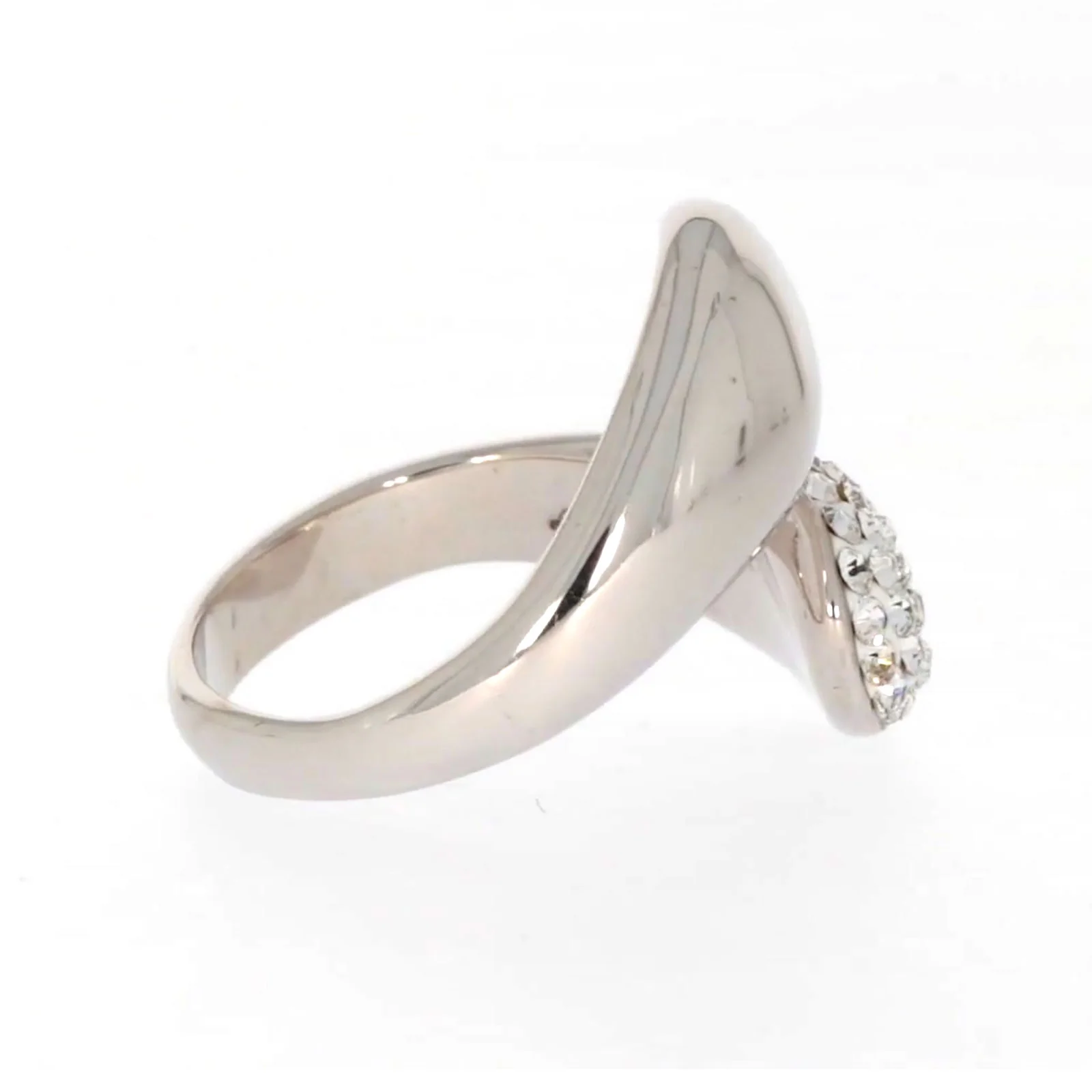Eclipse Sterling Silver Cross Over Ring Made with Austrian Crystal - Image 56