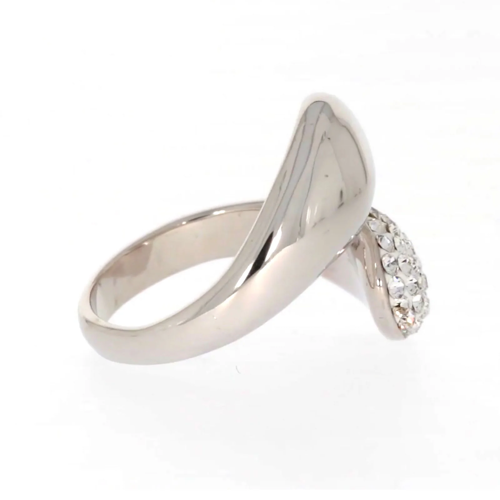 Eclipse Sterling Silver Cross Over Ring Made with Austrian Crystal - Image 57