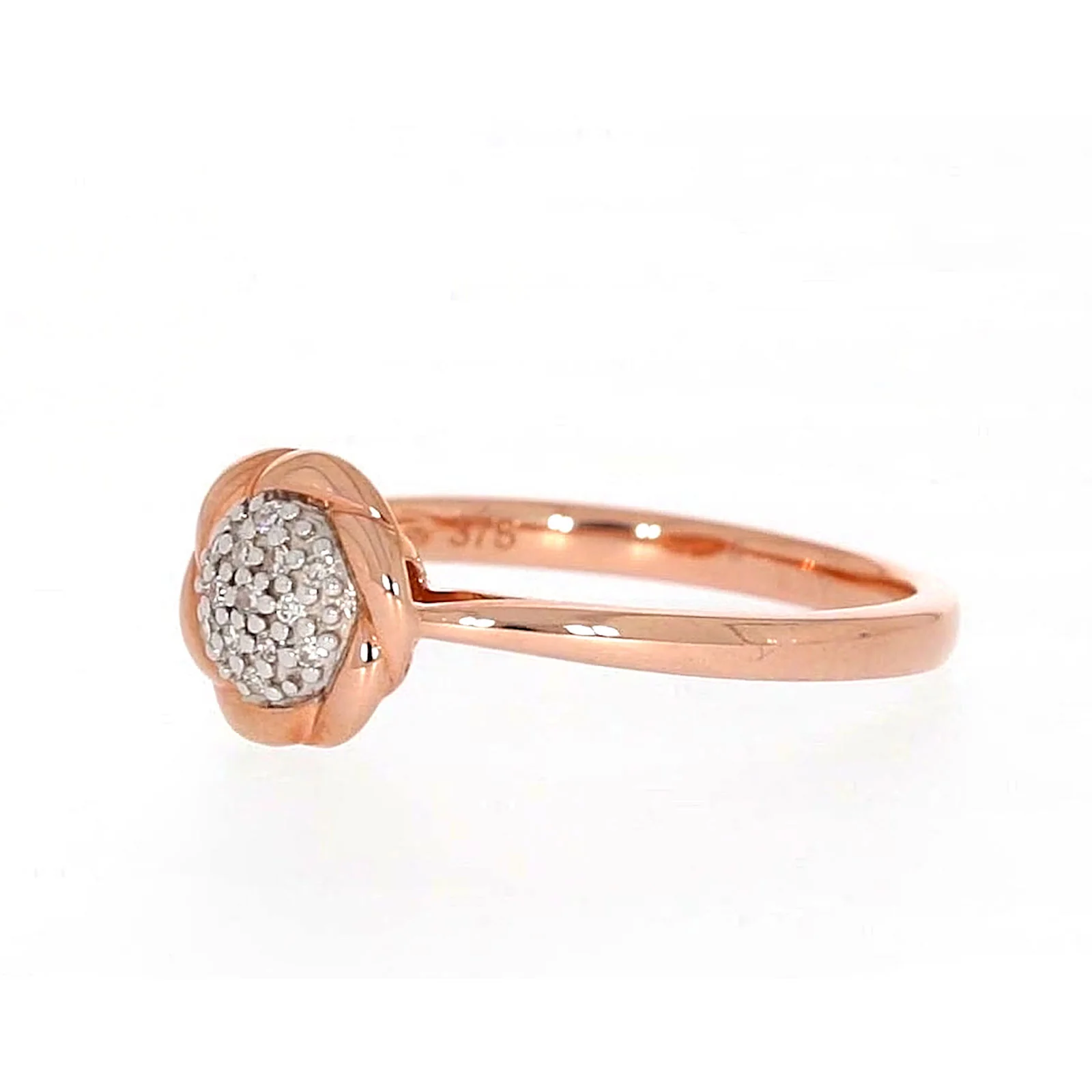 9ct Rose Gold & Diamond Set Ring - Image 10