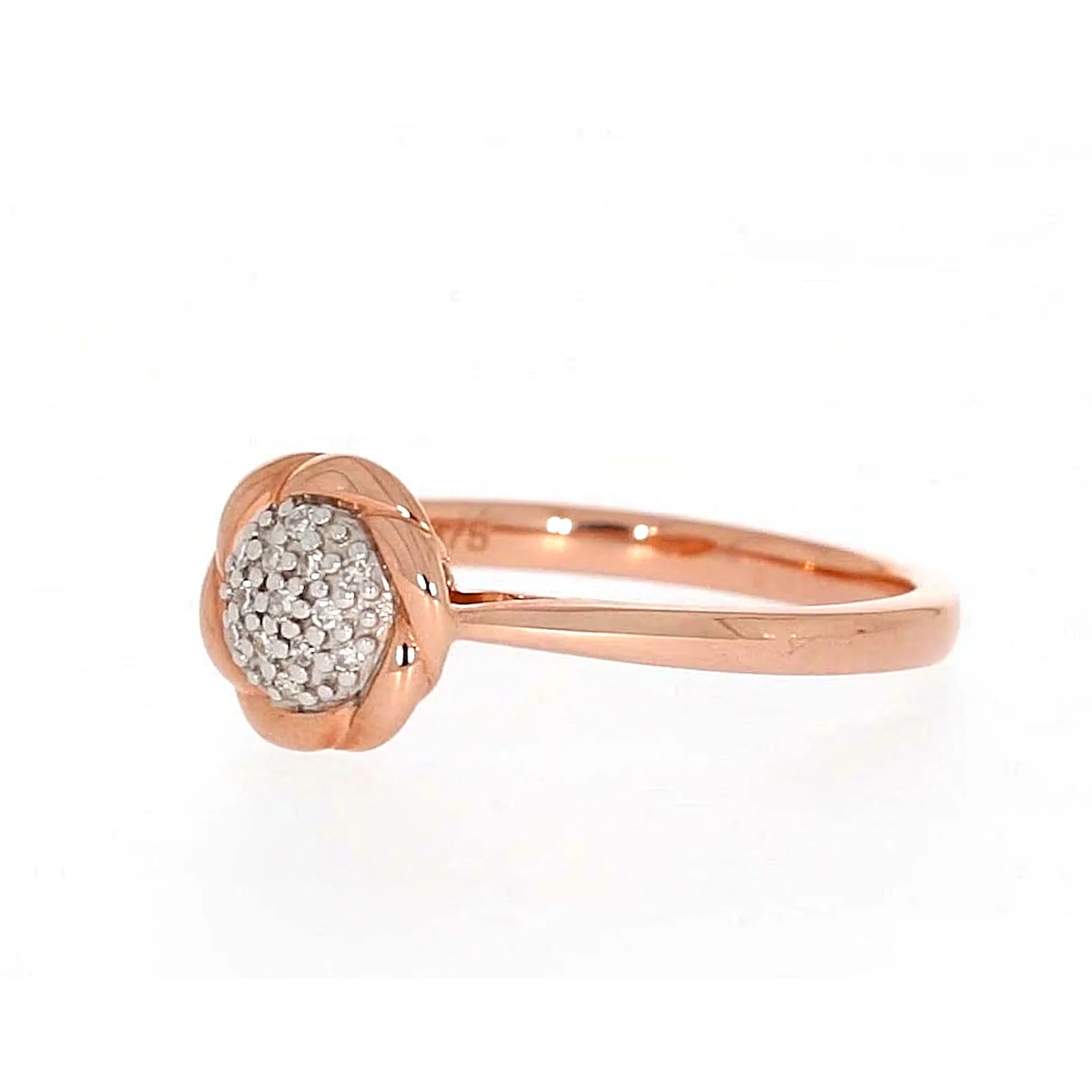 9ct Rose Gold & Diamond Set Ring - Image 9