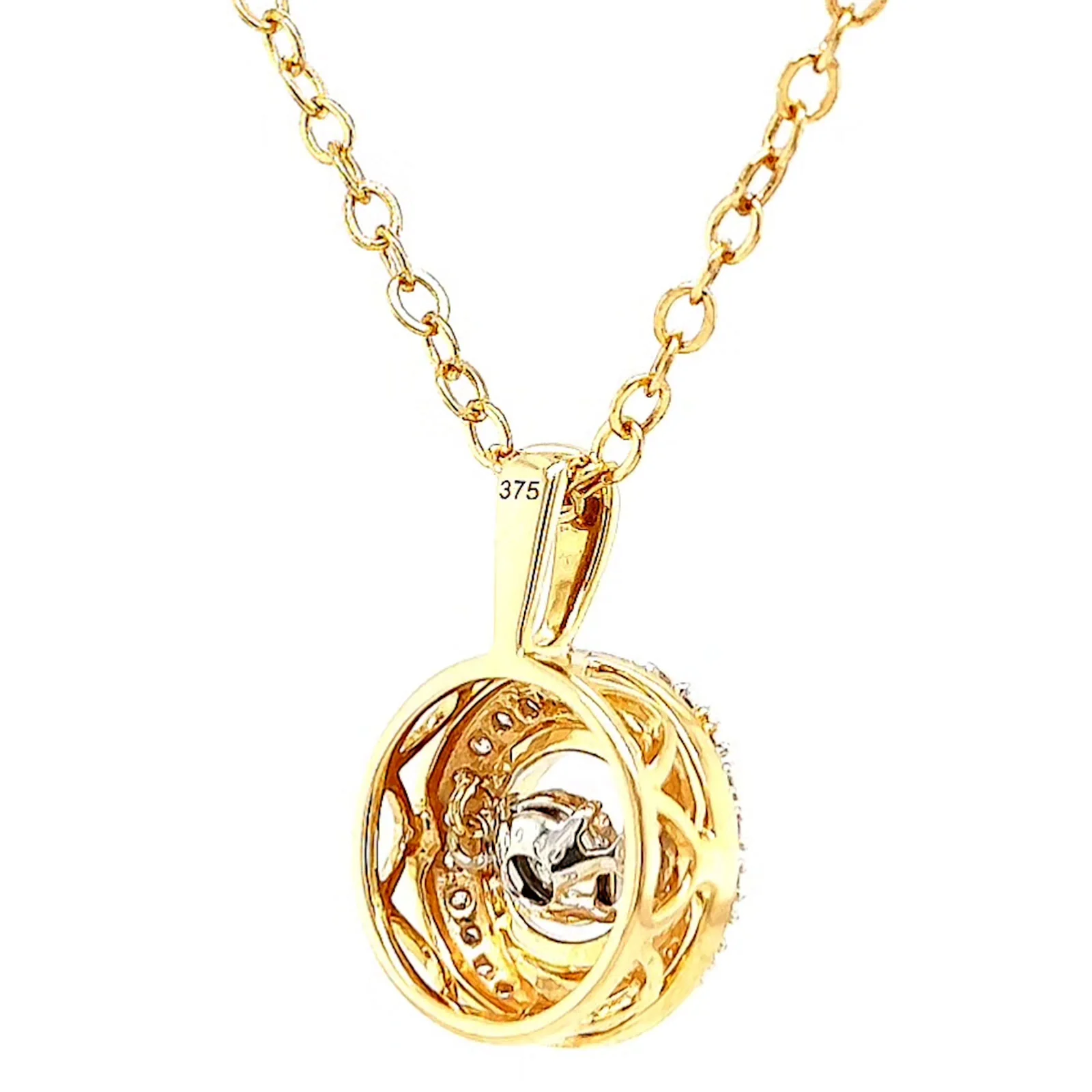 9ct Yellow Gold Round Brilliant Cut Dancing Diamond with 0.20 CARAT tw of Diamond Pendant - Image 46