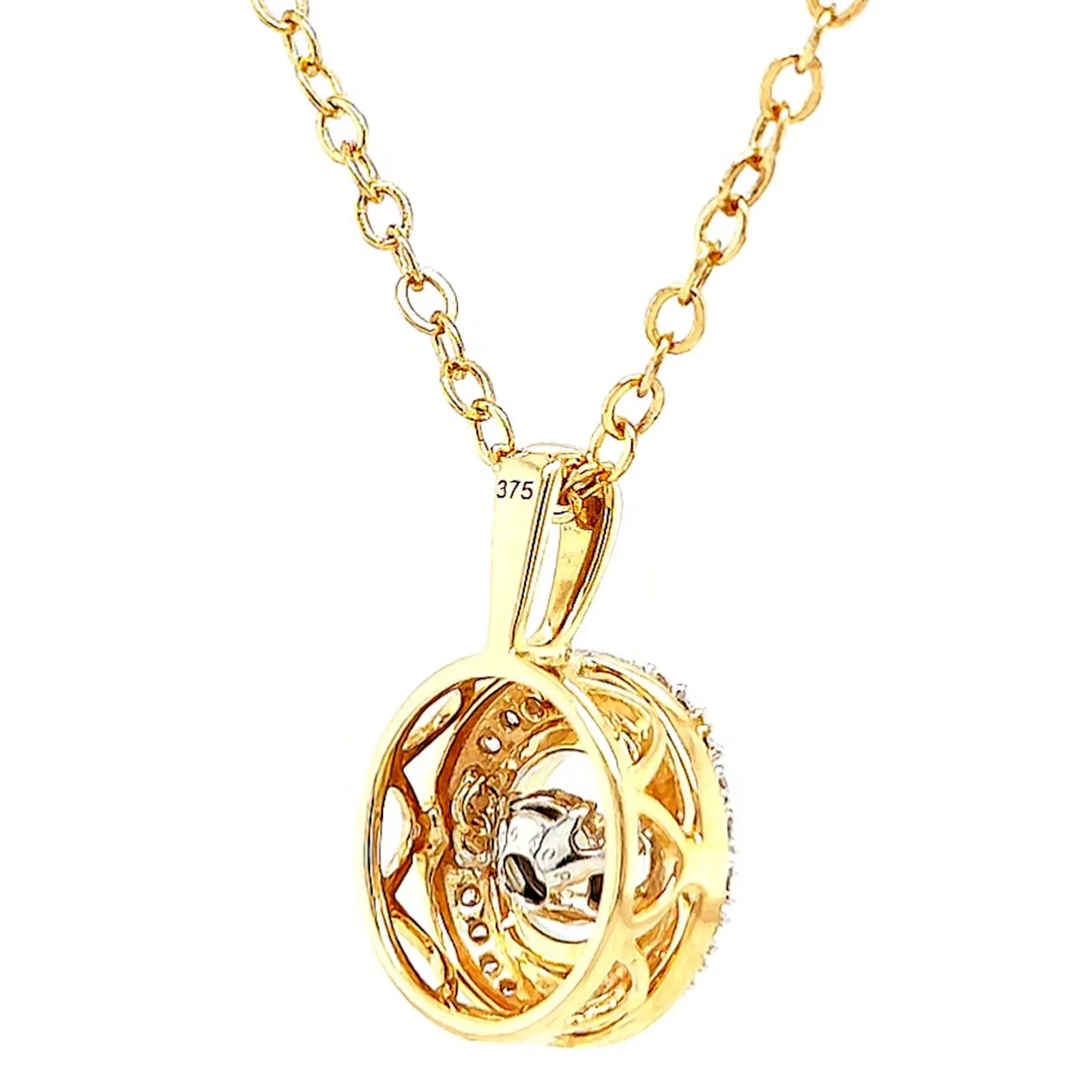 9ct Yellow Gold Round Brilliant Cut Dancing Diamond with 0.20 CARAT tw of Diamond Pendant - Image 47