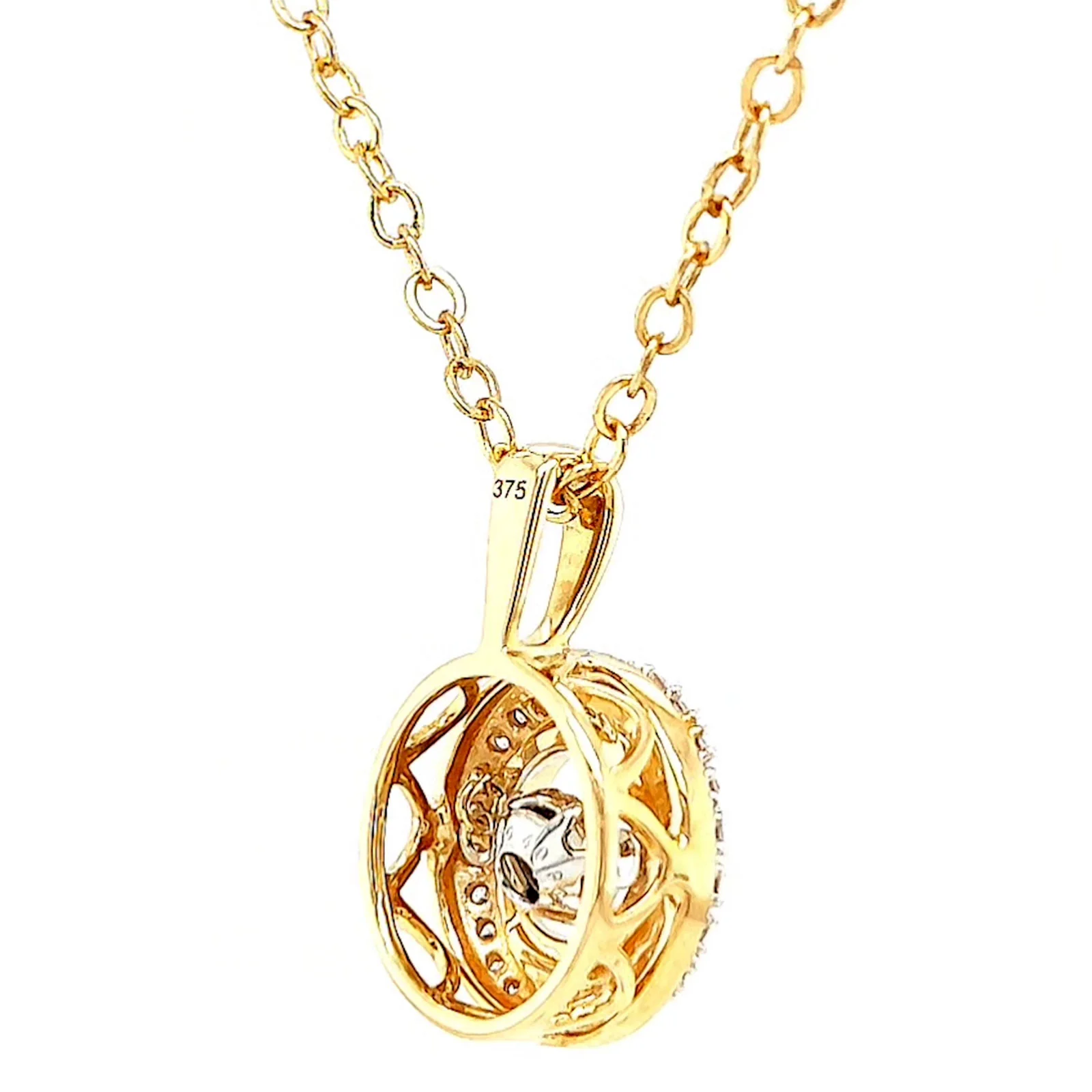 9ct Yellow Gold Round Brilliant Cut Dancing Diamond with 0.20 CARAT tw of Diamond Pendant - Image 48