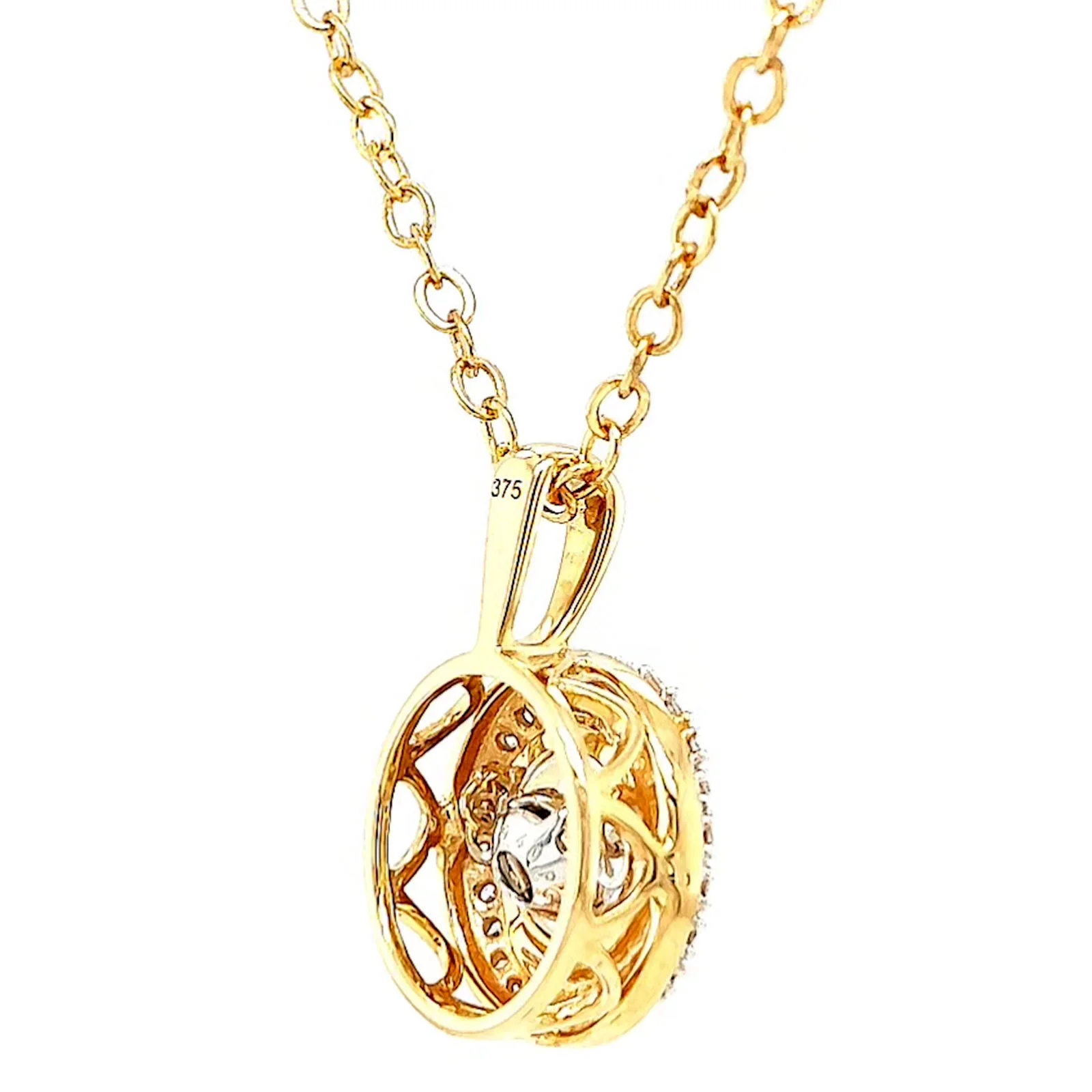9ct Yellow Gold Round Brilliant Cut Dancing Diamond with 0.20 CARAT tw of Diamond Pendant - Image 49