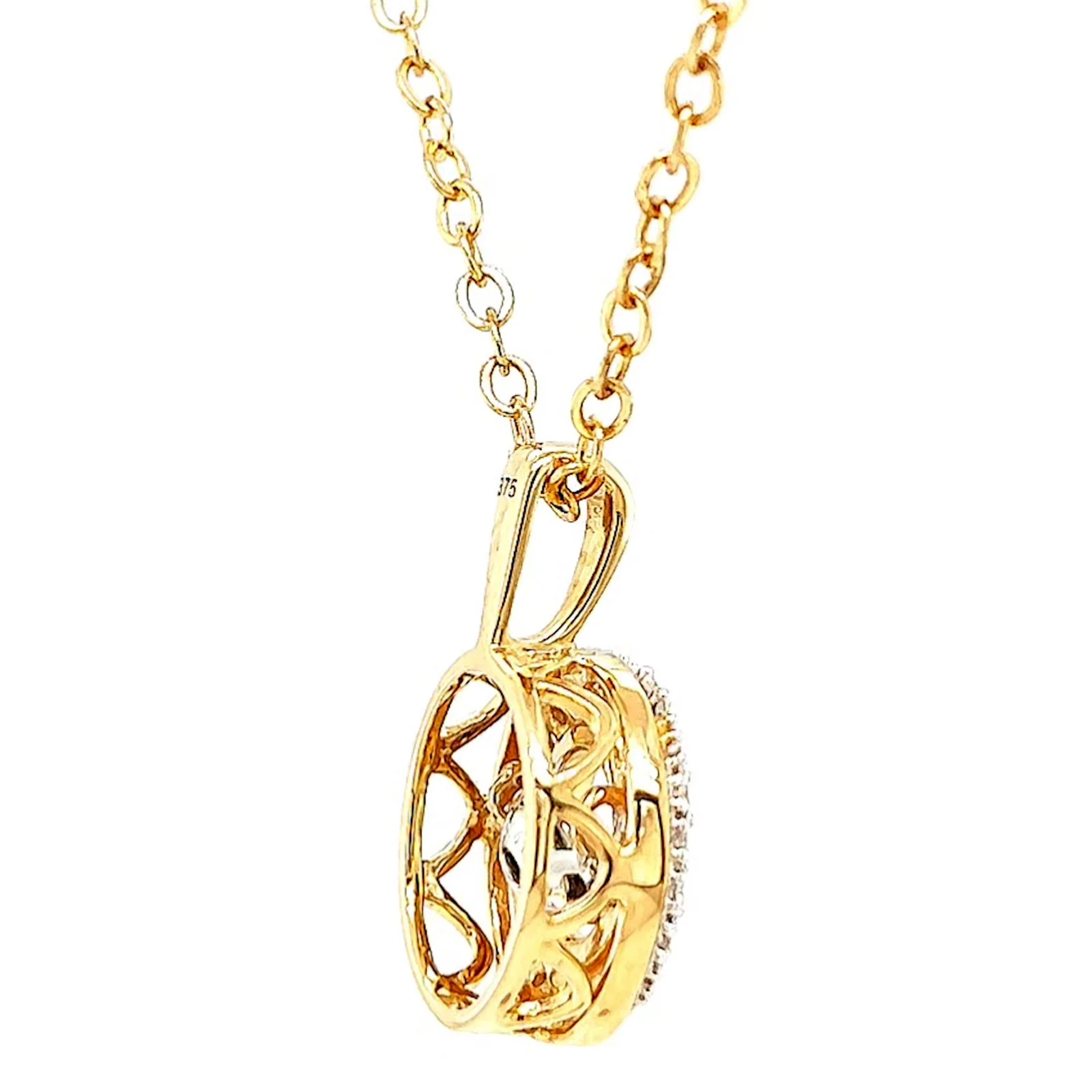 9ct Yellow Gold Round Brilliant Cut Dancing Diamond with 0.20 CARAT tw of Diamond Pendant - Image 52