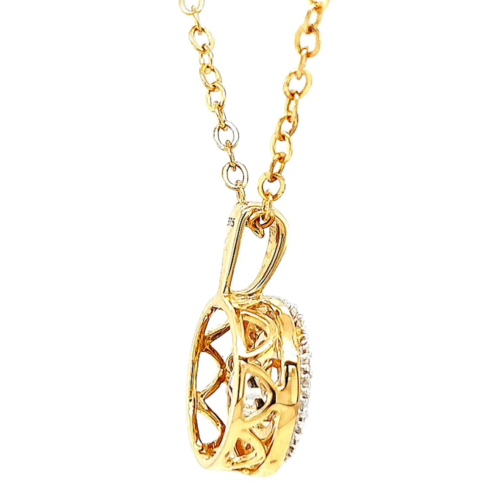 9ct Yellow Gold Round Brilliant Cut Dancing Diamond with 0.20 CARAT tw of Diamond Pendant - Image 53