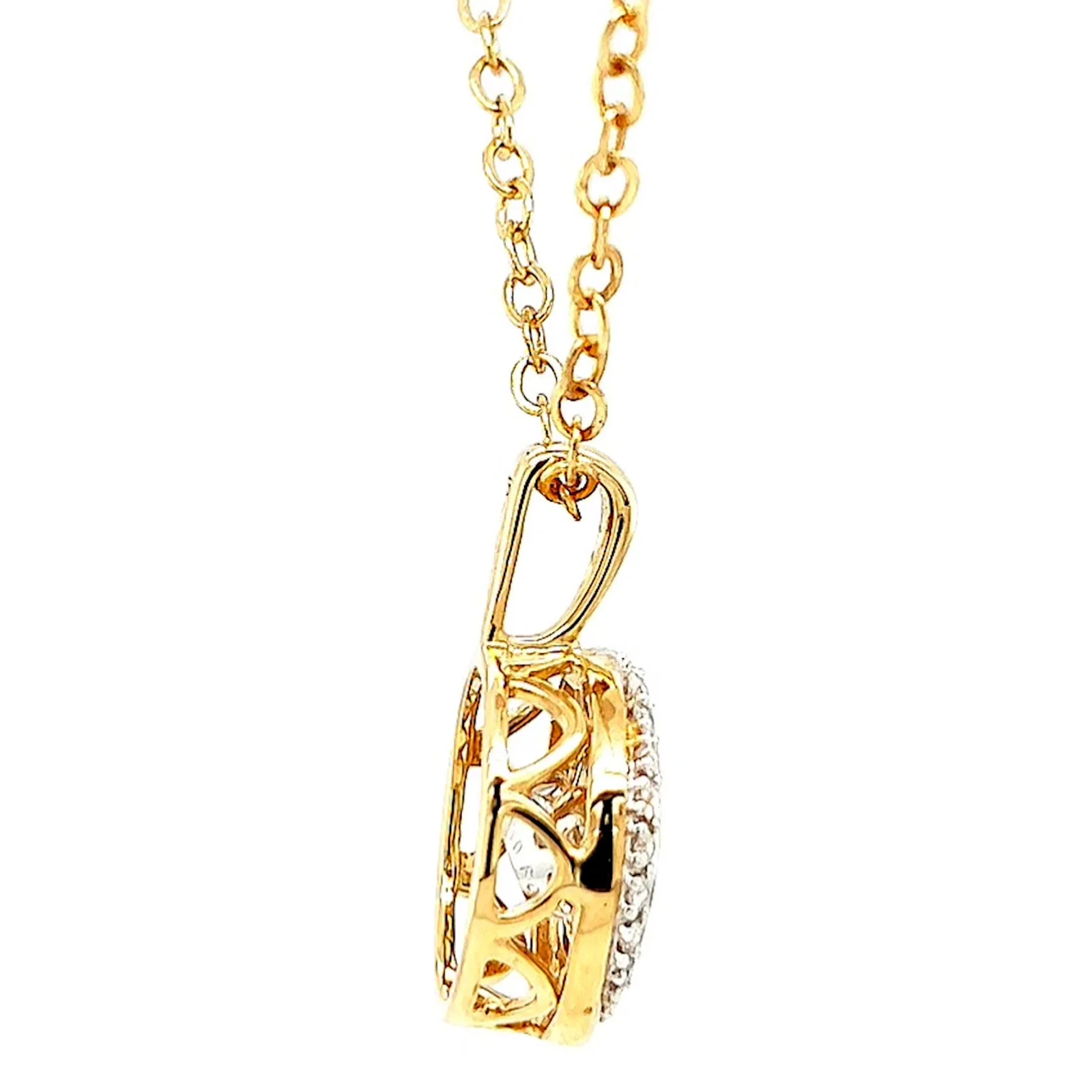 9ct Yellow Gold Round Brilliant Cut Dancing Diamond with 0.20 CARAT tw of Diamond Pendant - Image 55