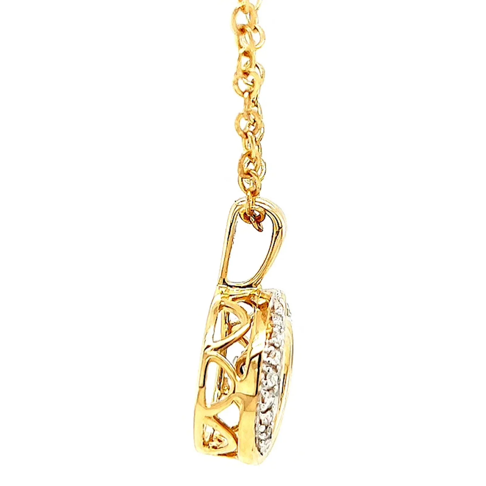 9ct Yellow Gold Round Brilliant Cut Dancing Diamond with 0.20 CARAT tw of Diamond Pendant - Image 58