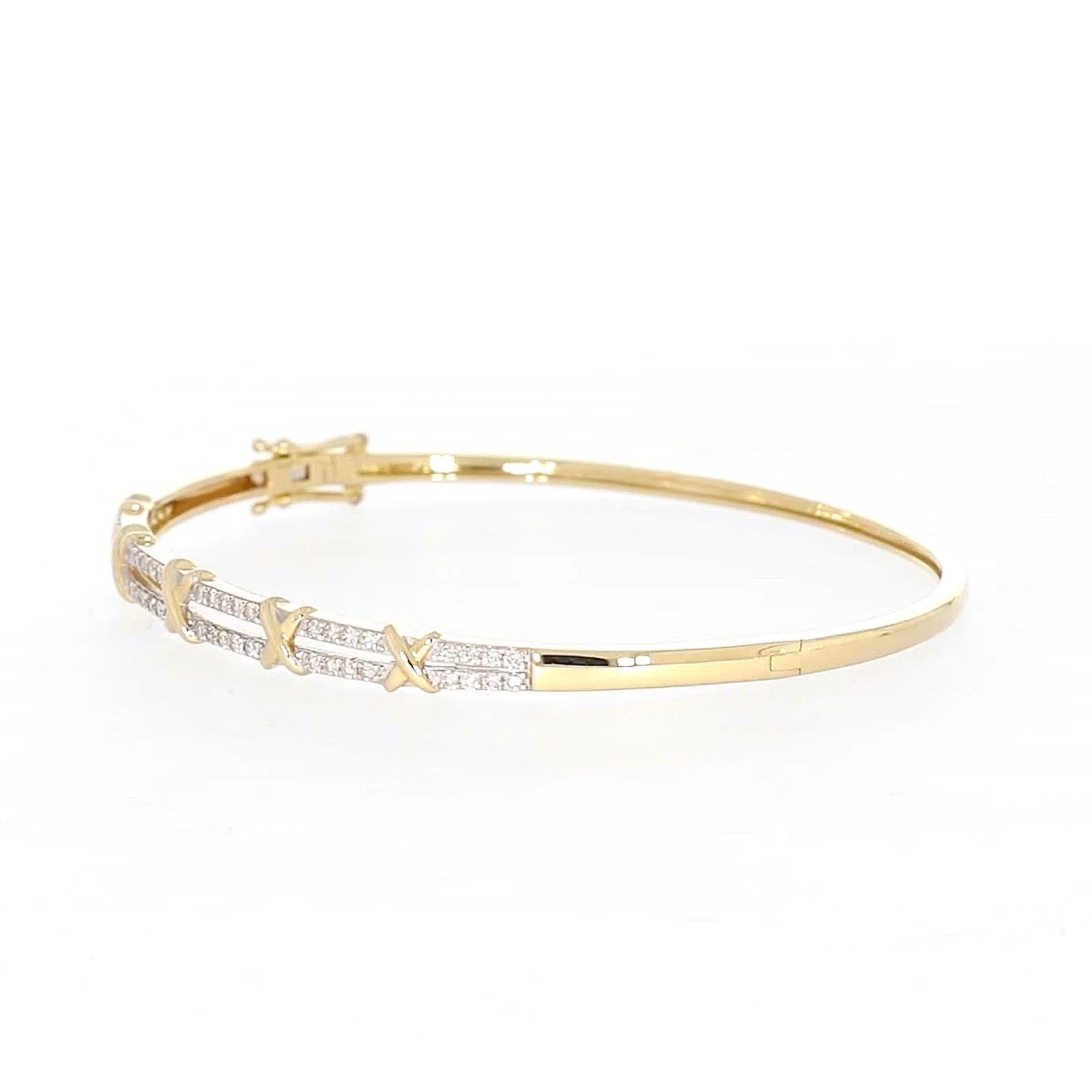 9ct Yellow Gold Round Brilliant Cut with 1/2 CARAT tw of Diamonds Bangle - Image 12